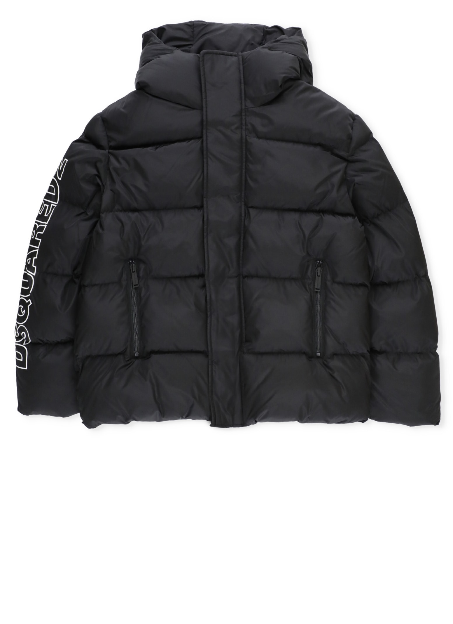 DSQUARED2 PADDED AND QUILTED JACKET WITH LOGO