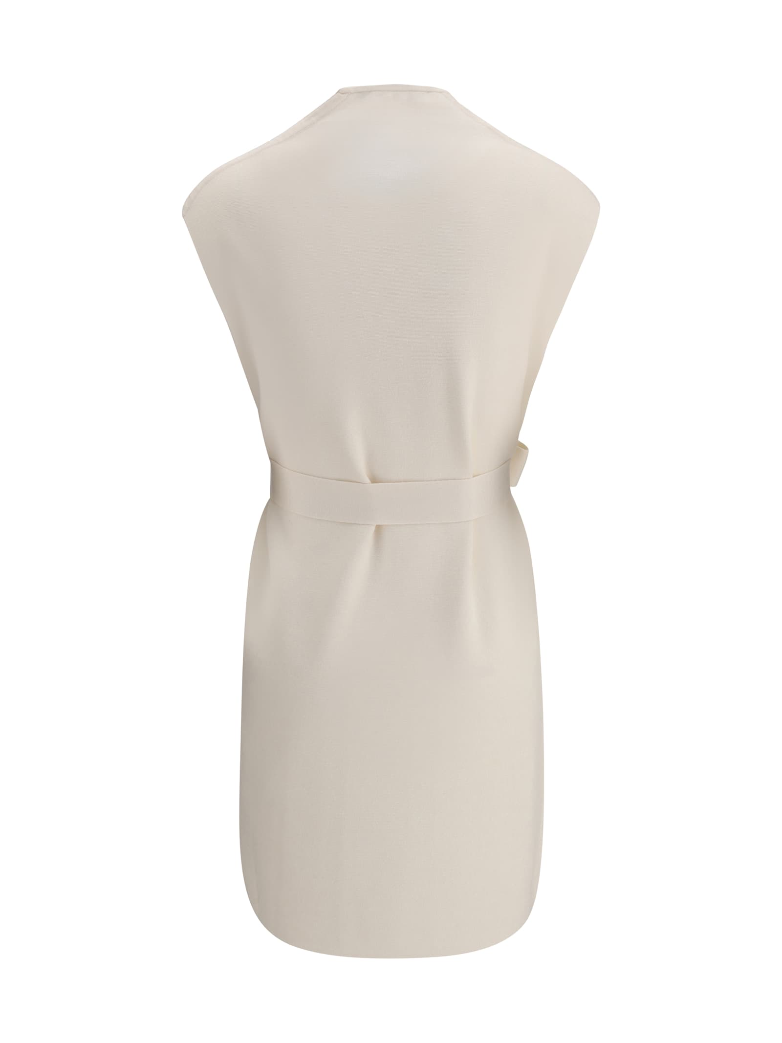 Max Mara Abete Long Vest In Neutral