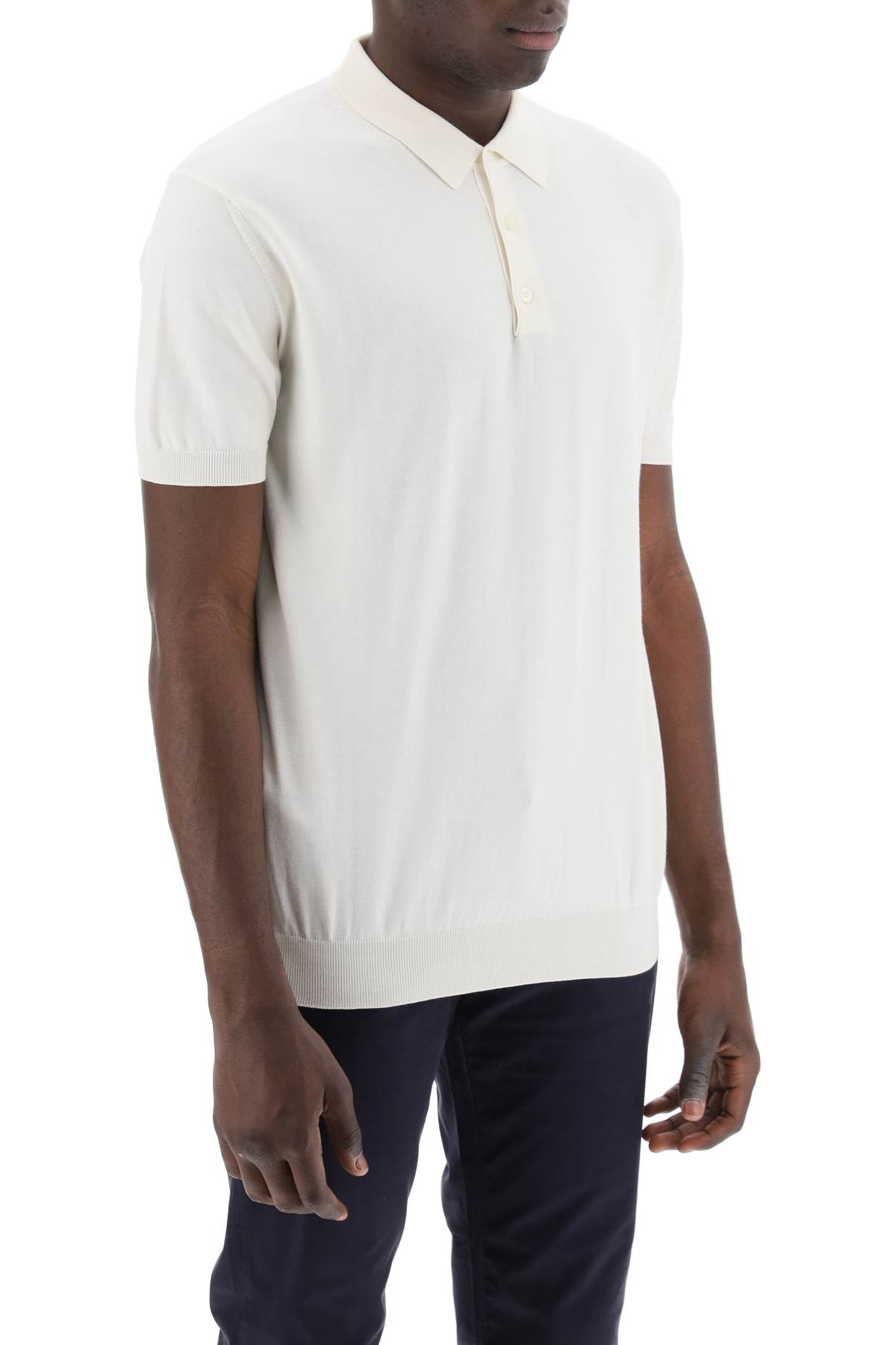 Shop Baracuta Short-sleeved Cotton Polo Shirt For In Ivory (white)