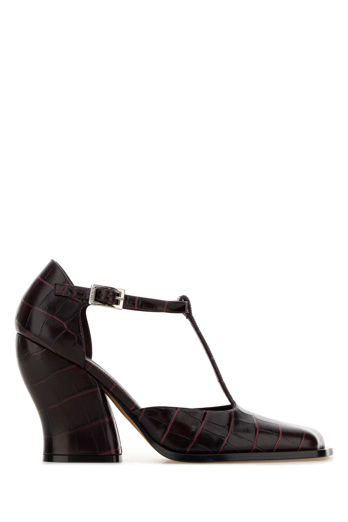 Loewe Textured Pattern Closed Toe Onda Pumps In Burgundy