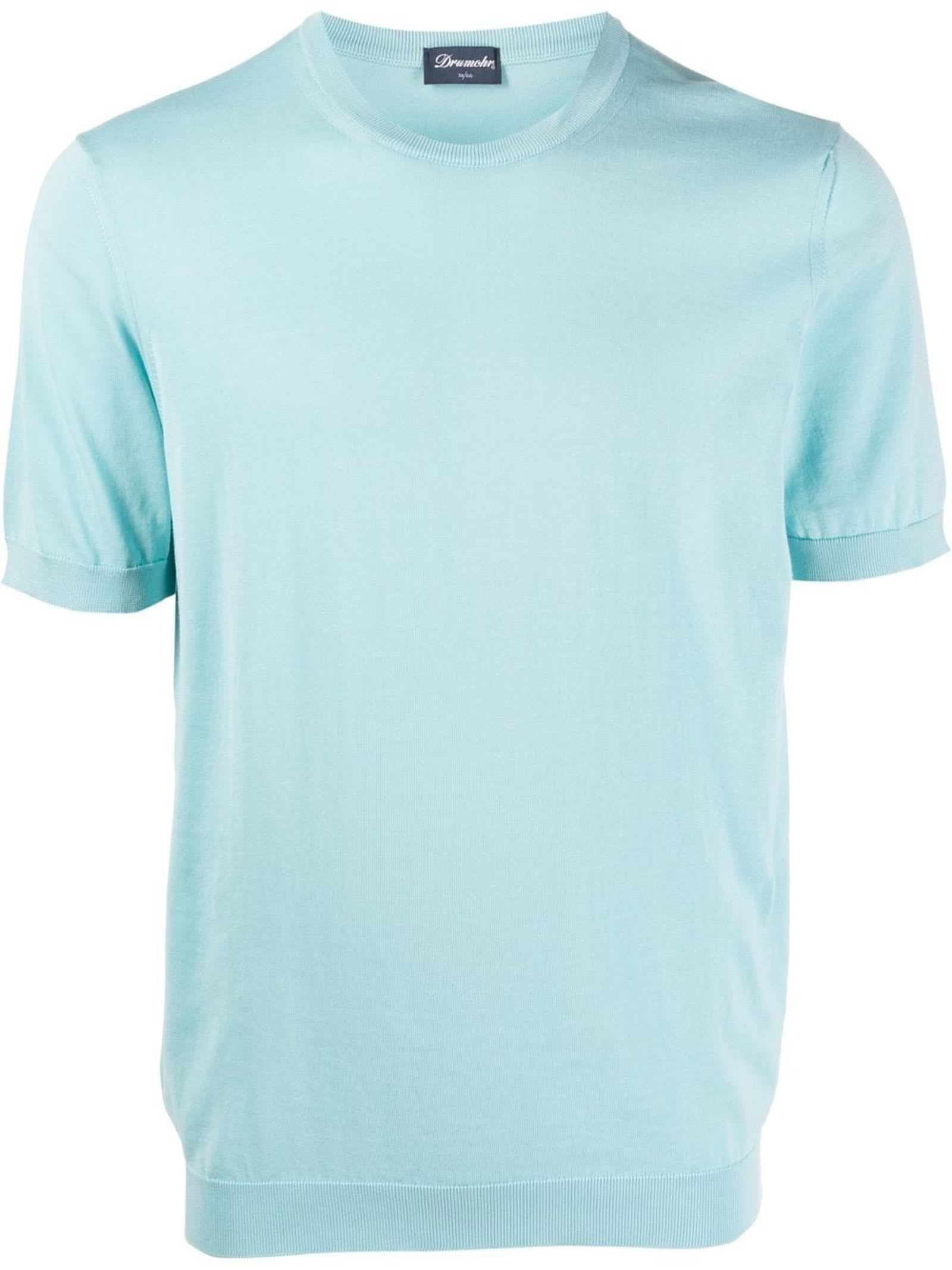Drumohr Light Blue Cotton T-shirt