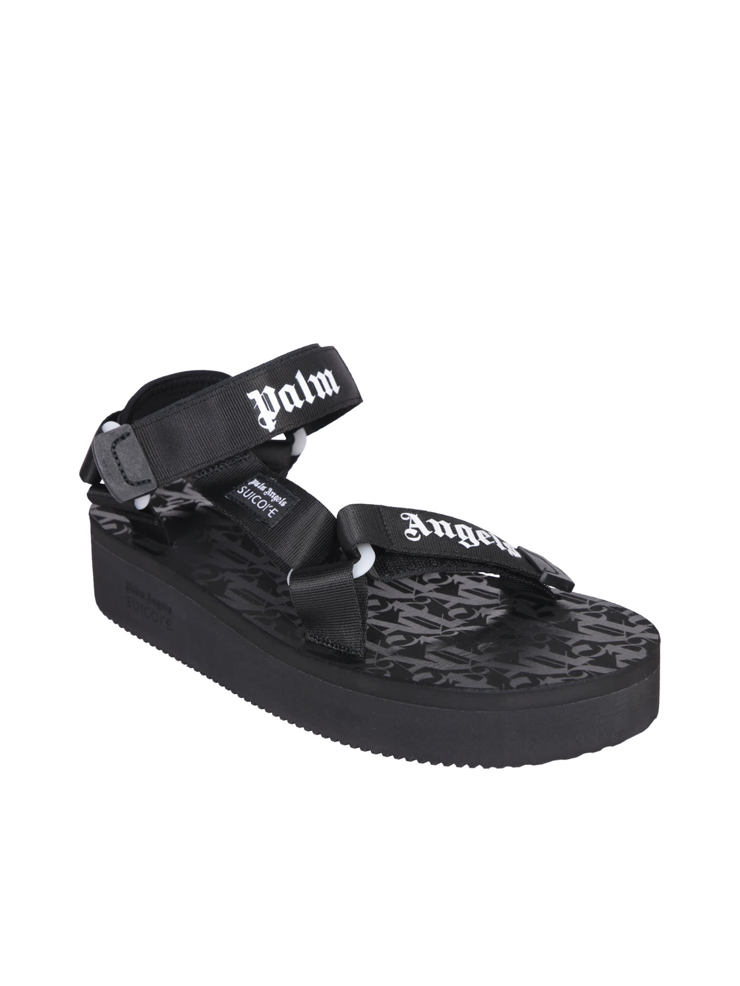 Shop Palm Angels Depa Black Sandals