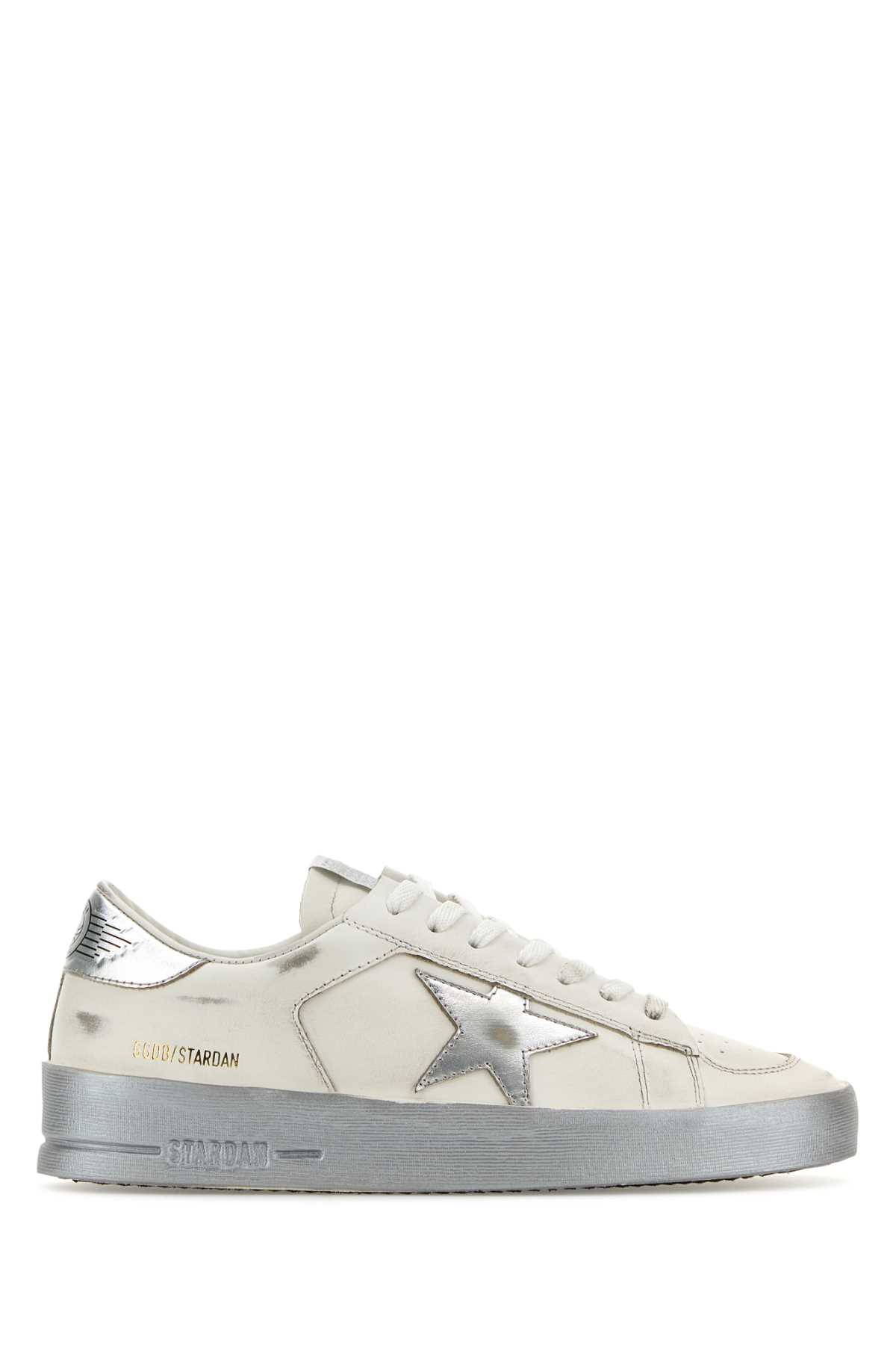 Golden Goose White Leather Stardan Sneakers In Neutral