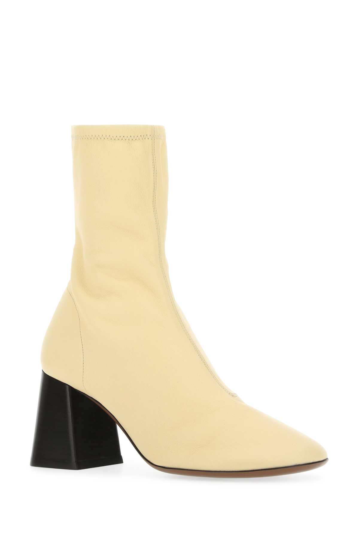 Neous Cream Leather Lepus Ankle Boots In Alabaster