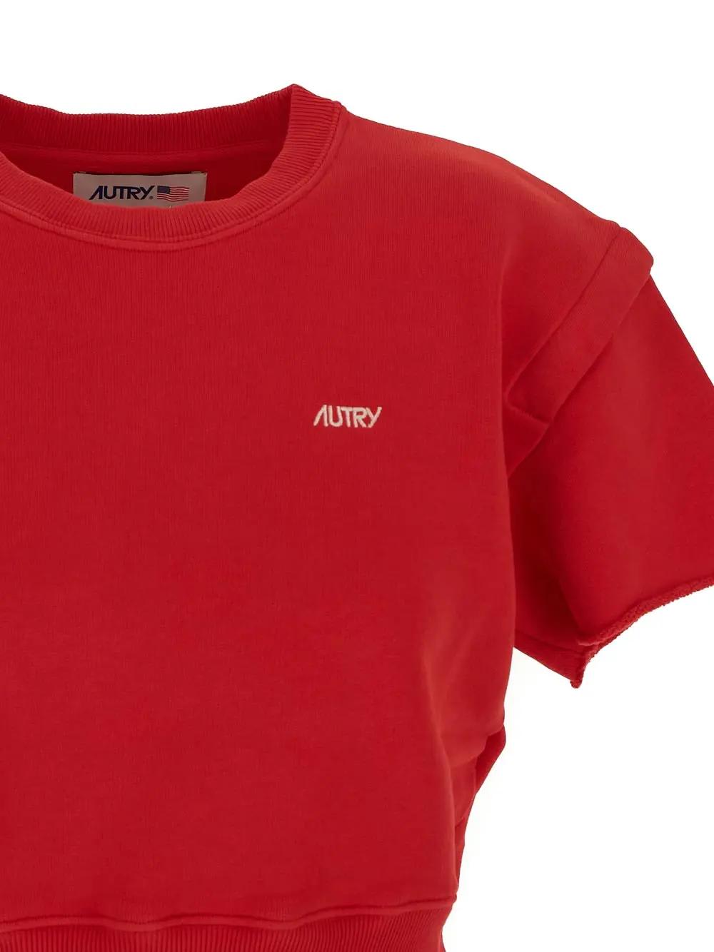 Shop Autry Cotton Sweatshirt In Rosso