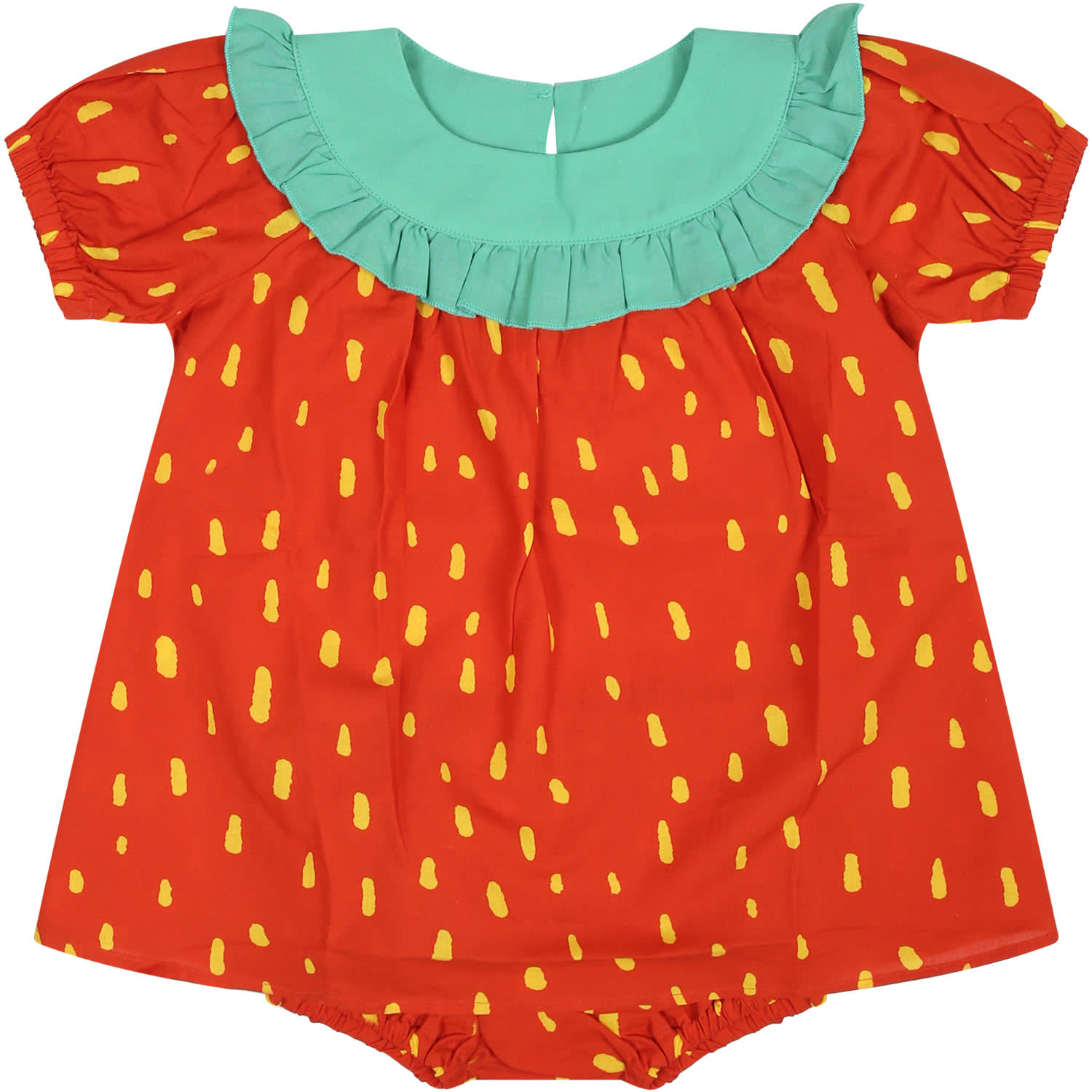 Stella Mccartney Red Dress For Baby Girl With All-over Print