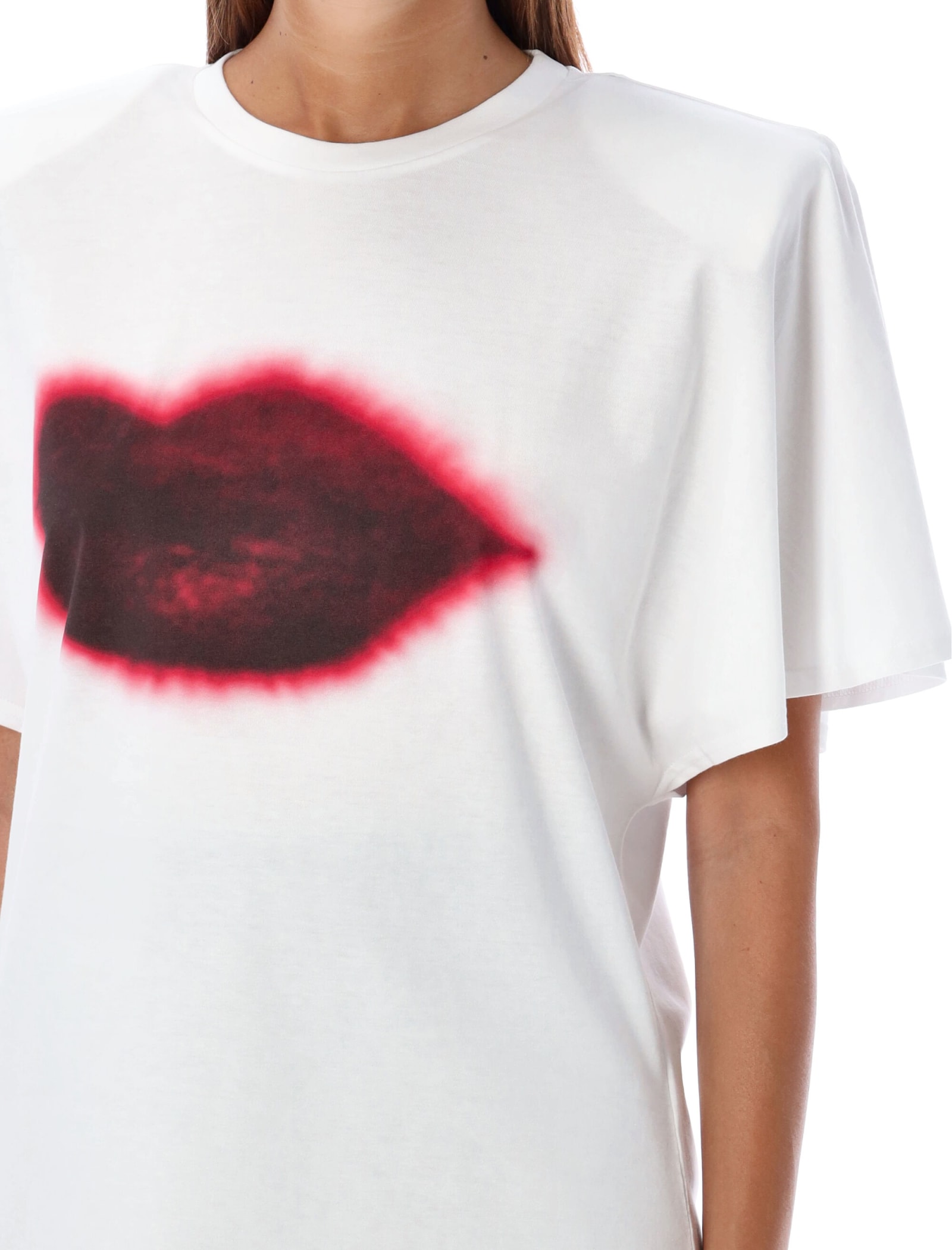 Shop Stella Mccartney Lips T-shirt In Pure White