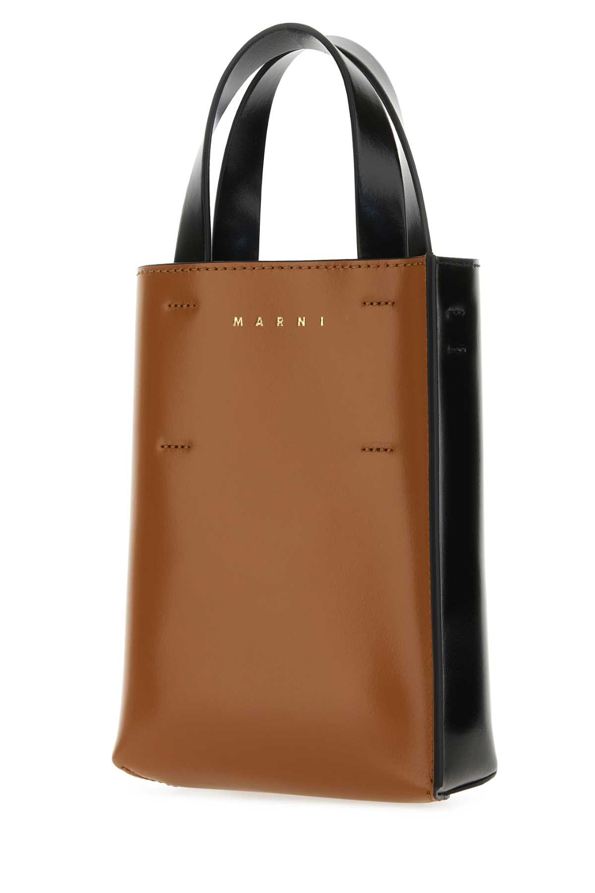 Marni Two-tone Leather Nano Museo Handbag In Z2p69