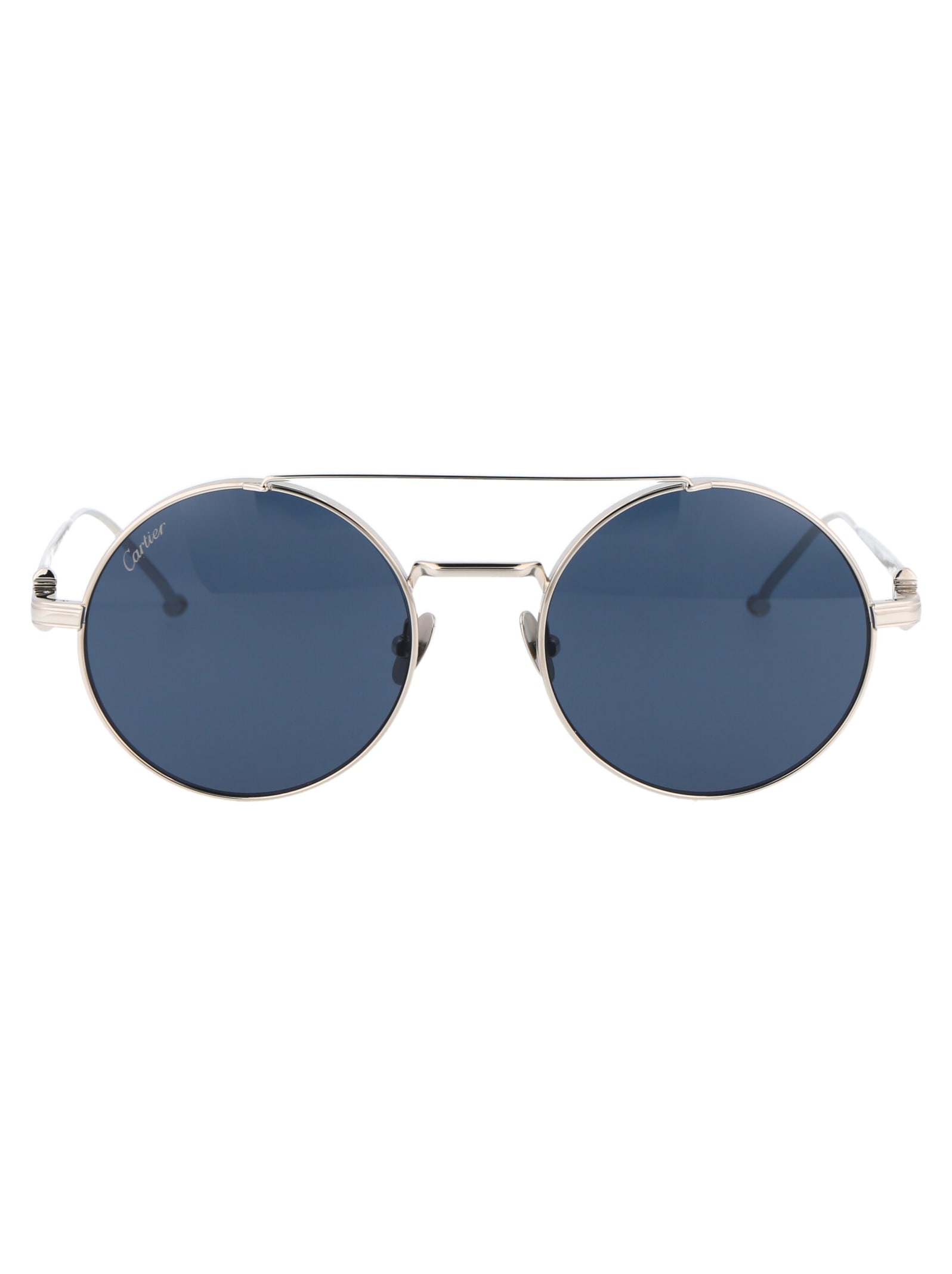 Shop Cartier Ct0279s Sunglasses In 002 Silver Silver Light Blue