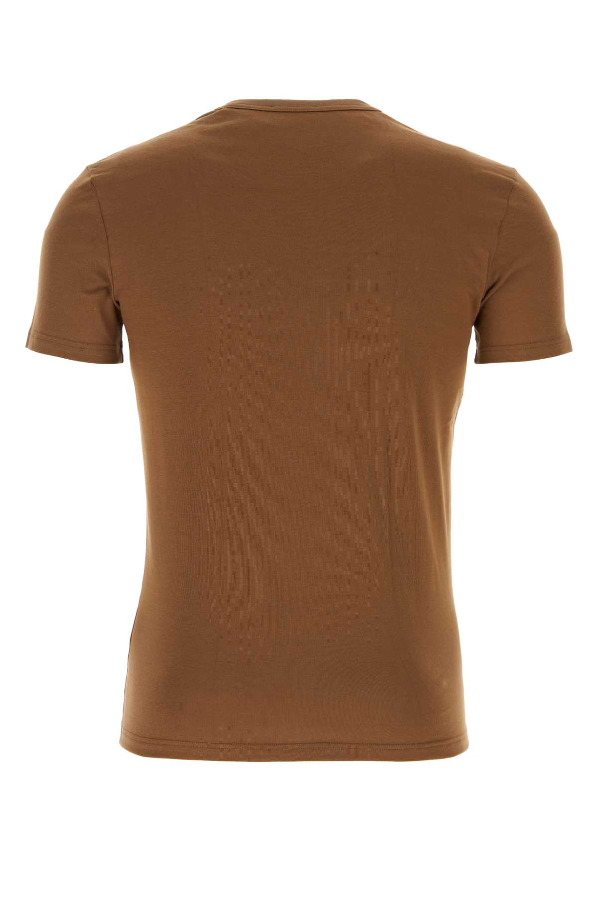 Shop Tom Ford Brown Stretch Cotton Blend T-shirt In Nude7