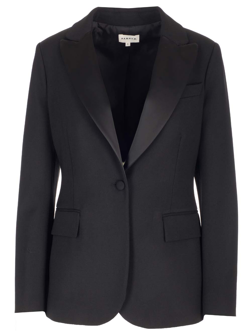 Shop P.a.r.o.s.h Black Wool Tuxedo Jacket