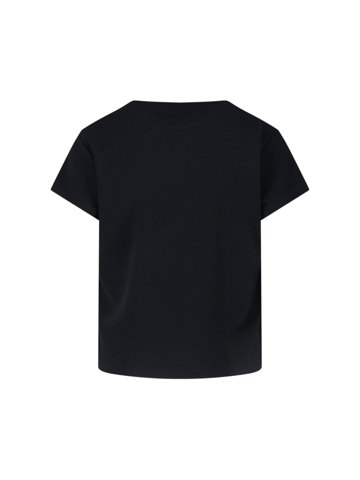 Mm6 Maison Margiela Crew Neck Short Sleeves Top In Black