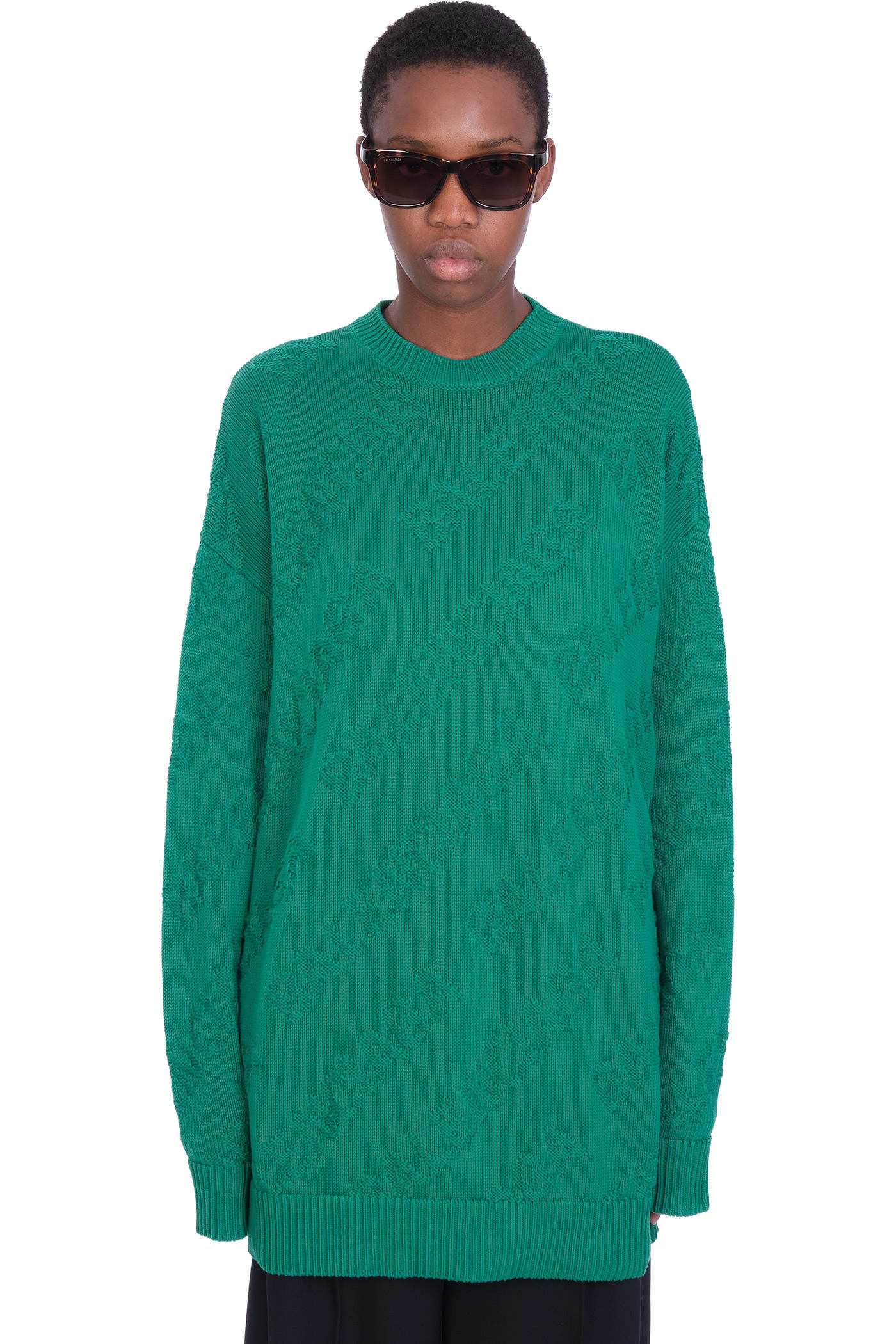 Balenciaga Knitwear In Green Cotton