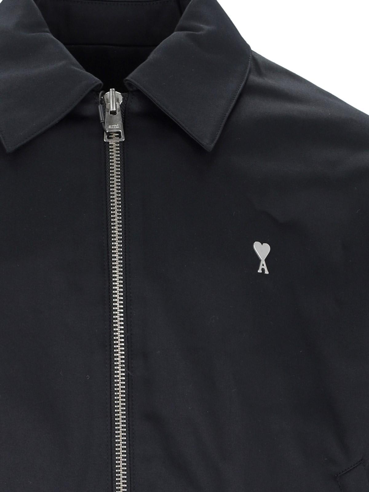 Shop Ami Alexandre Mattiussi Logo Zip Jacket In Noir