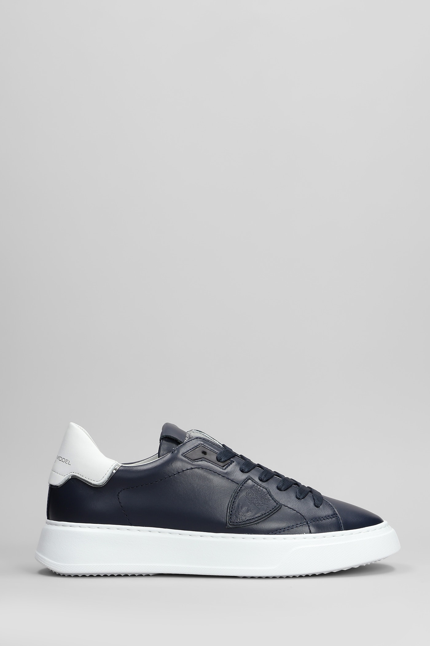 Temple Low Sneakers In Blue Leather