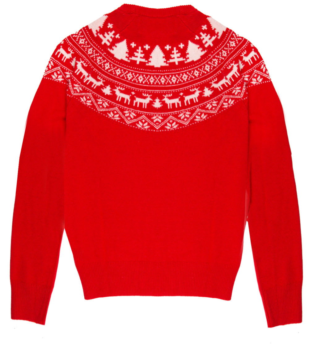 Shop Mc2 Saint Barth Woman Crewneck Red Sweater With Im Not Santa Print