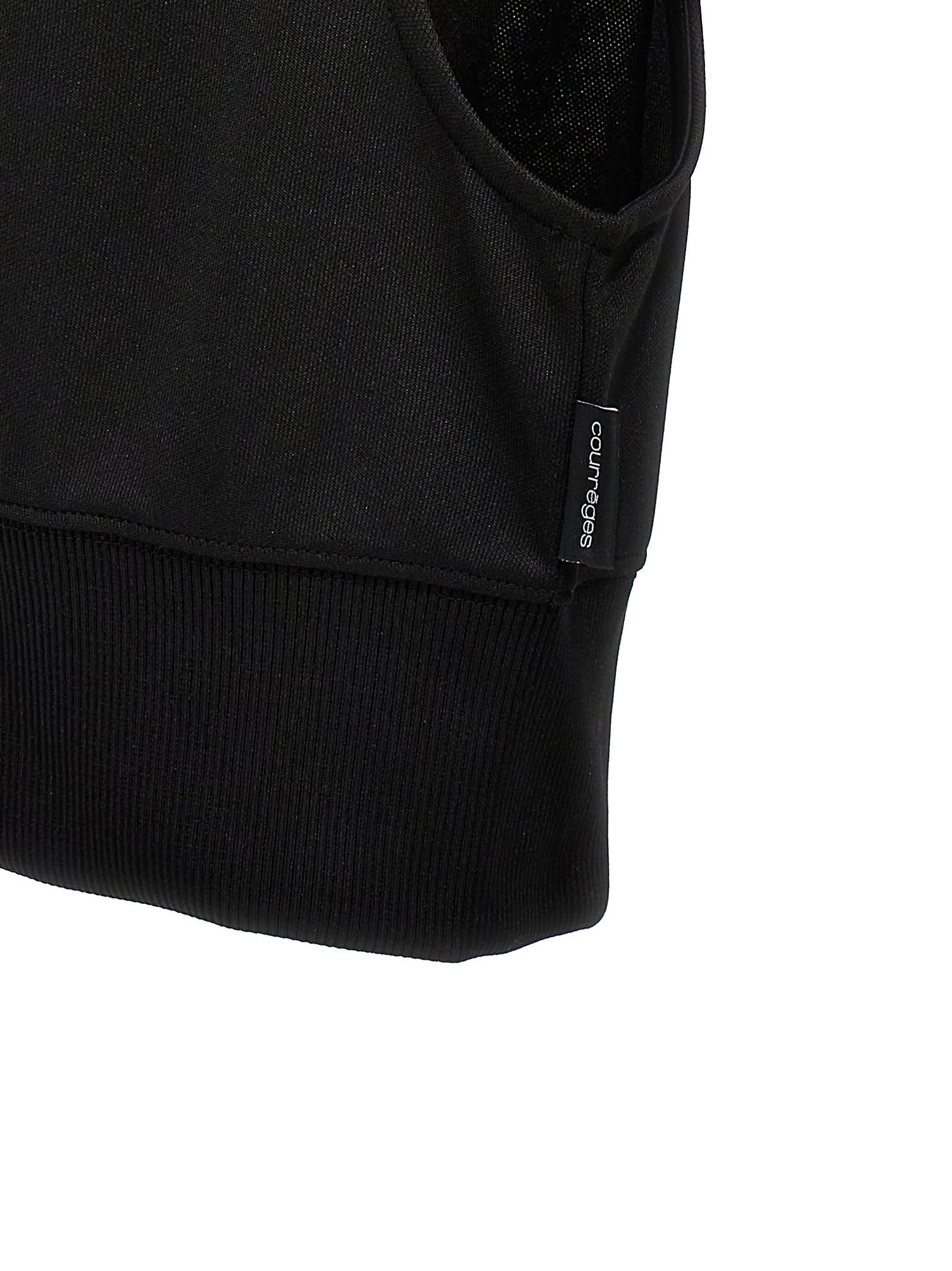 Shop Courrèges Cropped Vest In Black
