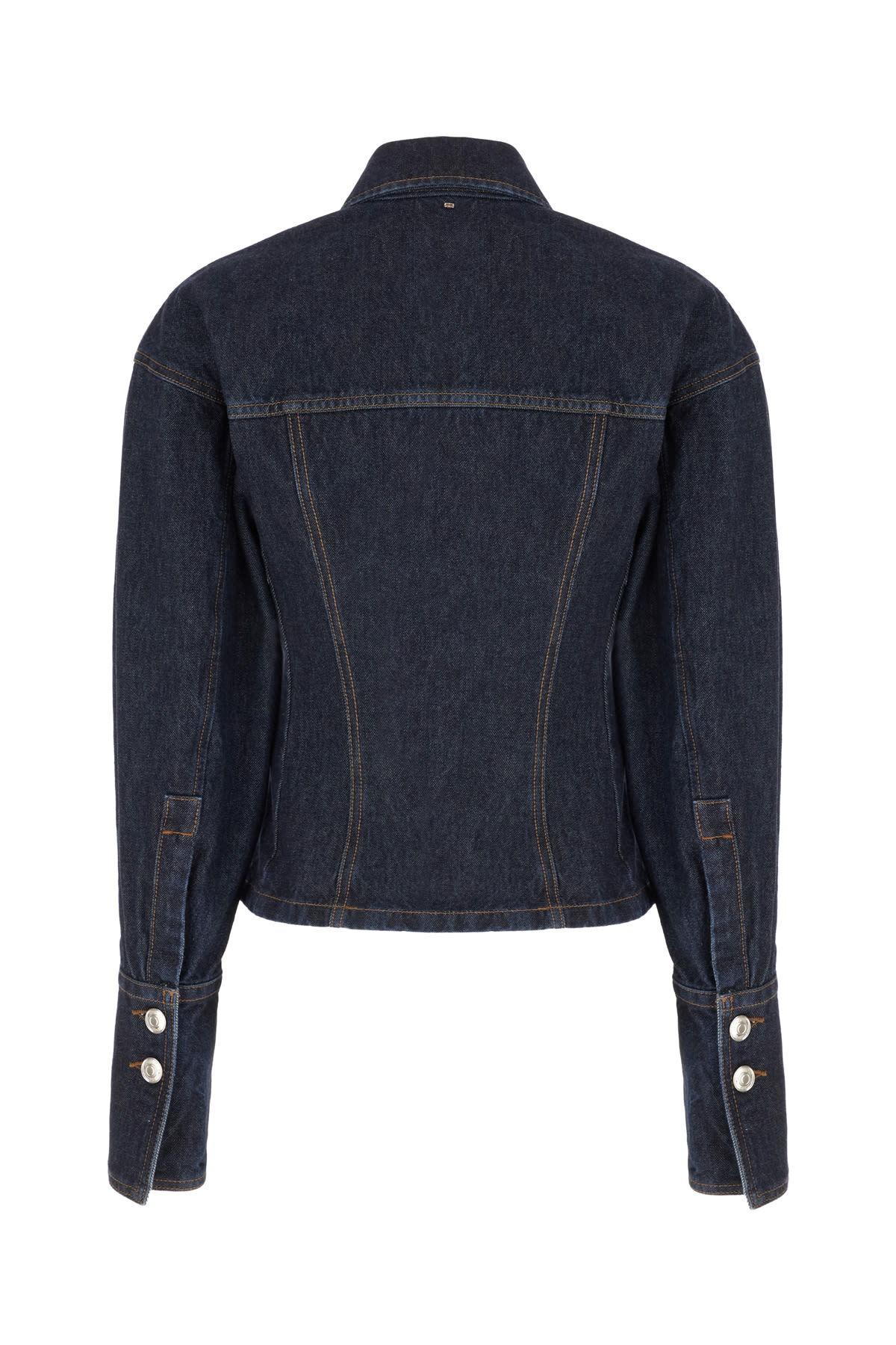 Sportmax Denim Fitted-waist Jacket In Blu Notte