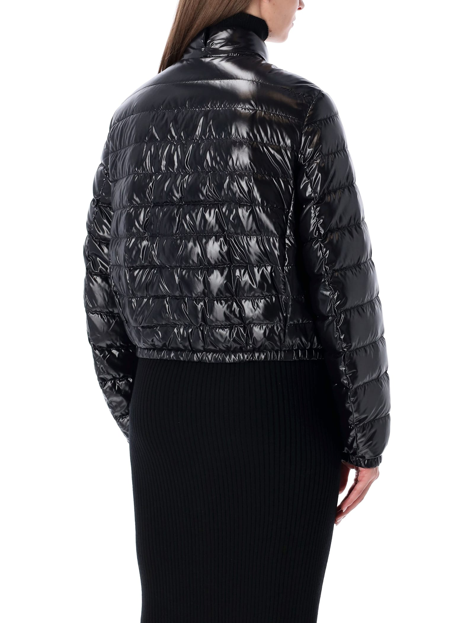 Moncler Genius Moncler X Edward Enninful Knut Short Glossy Down Jacket In Black