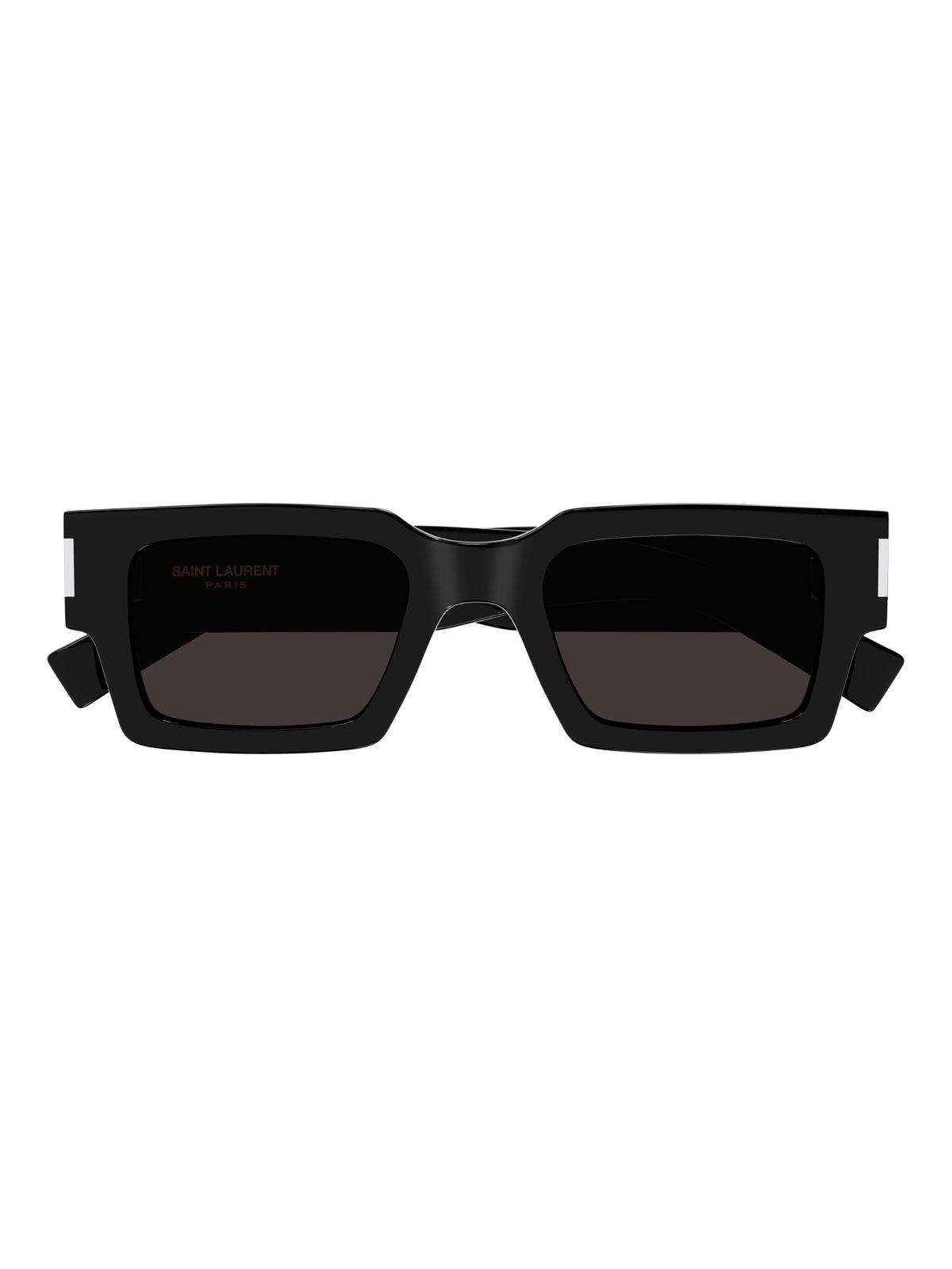 Saint Laurent Core Square Frame Sunglasses In Black-crystal-grey