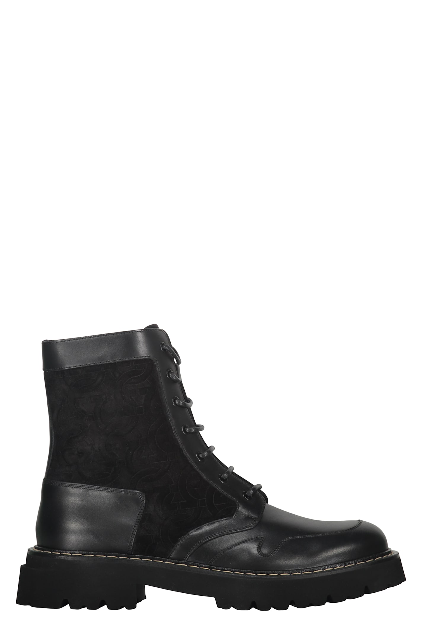 Ferragamo Lace-up Ankle Boots In Black