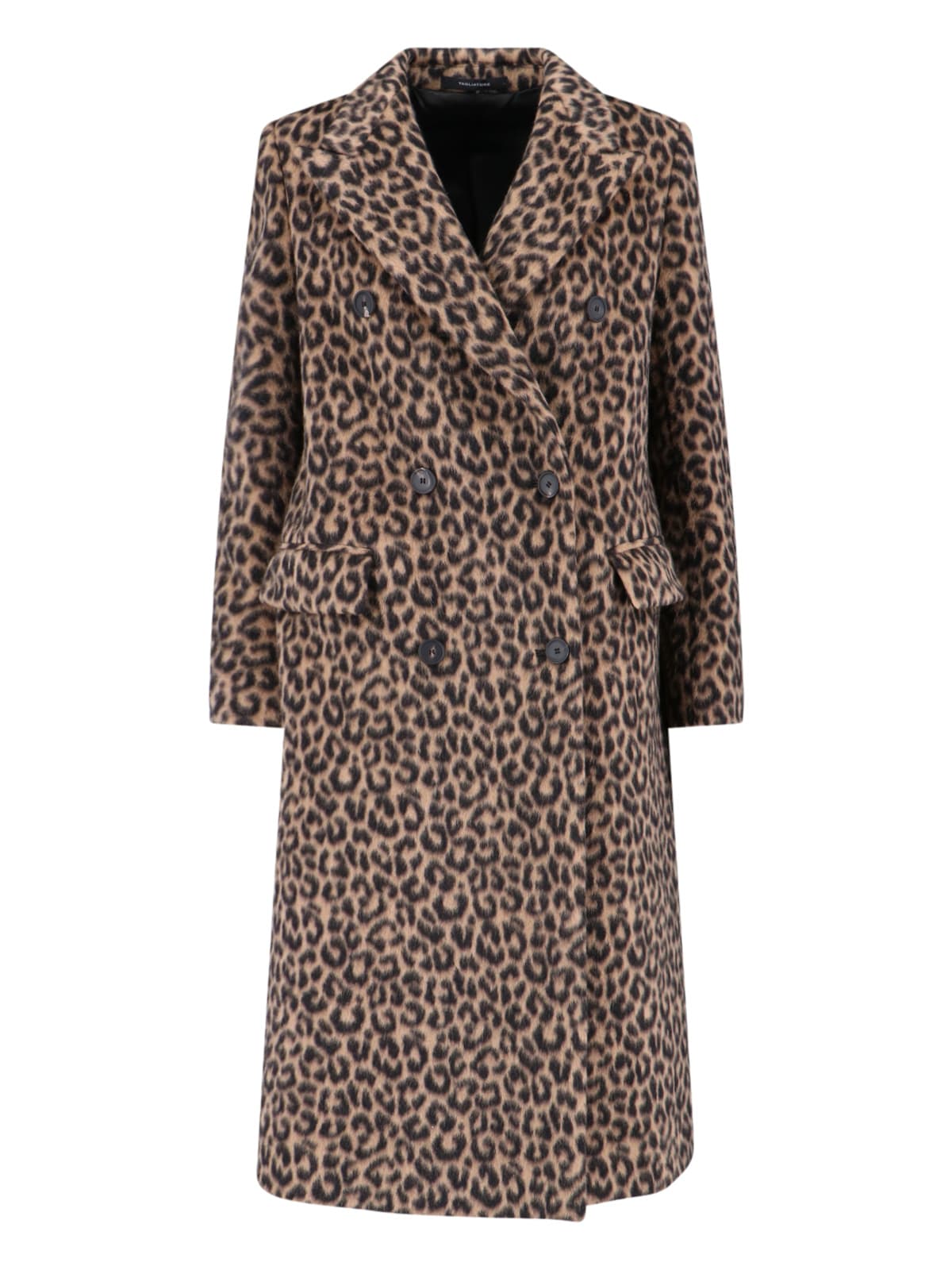 Tagliatore Jole Double-breasted Midi Coat In Brown