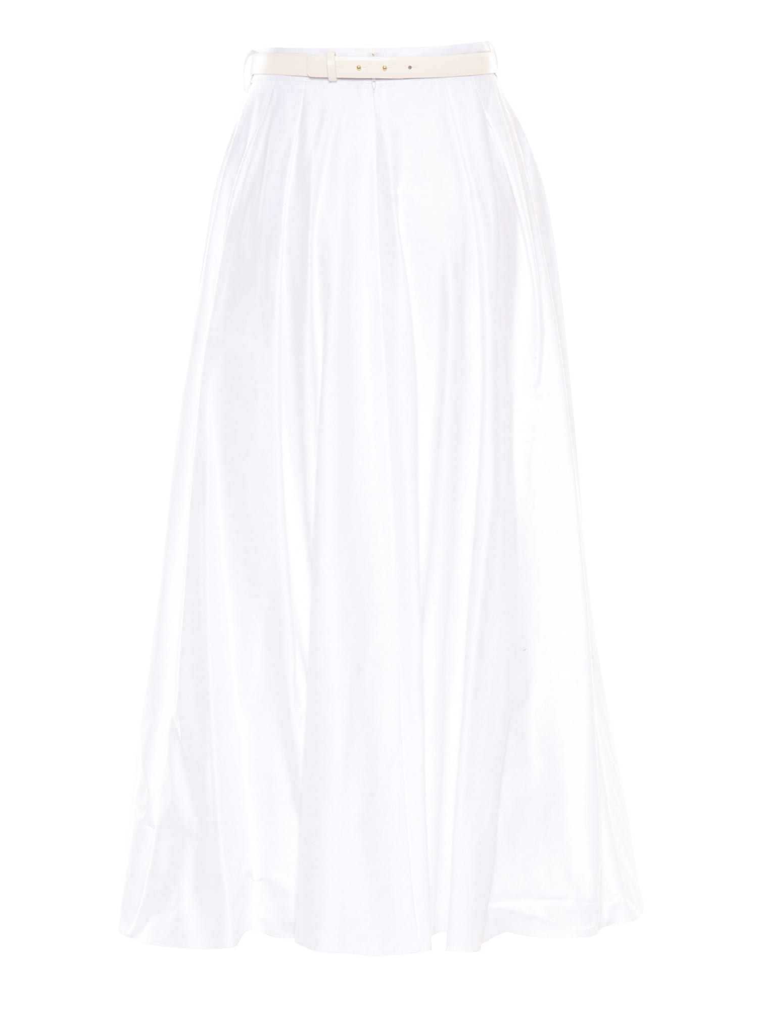 Elisabetta Franchi Flowing White Skirt With High Waist In White
