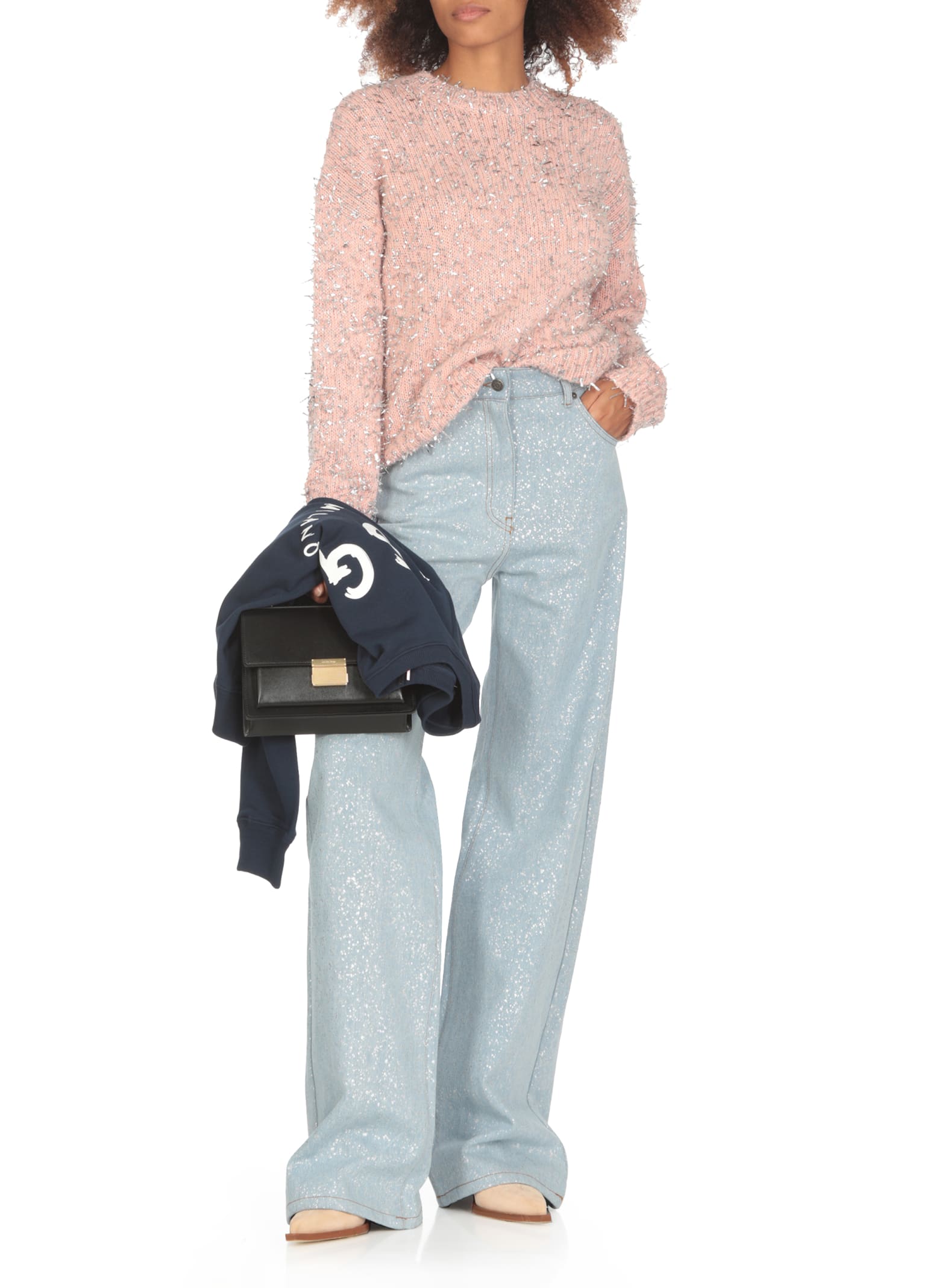 Shop Msgm Cotton Jeans In Light Blue