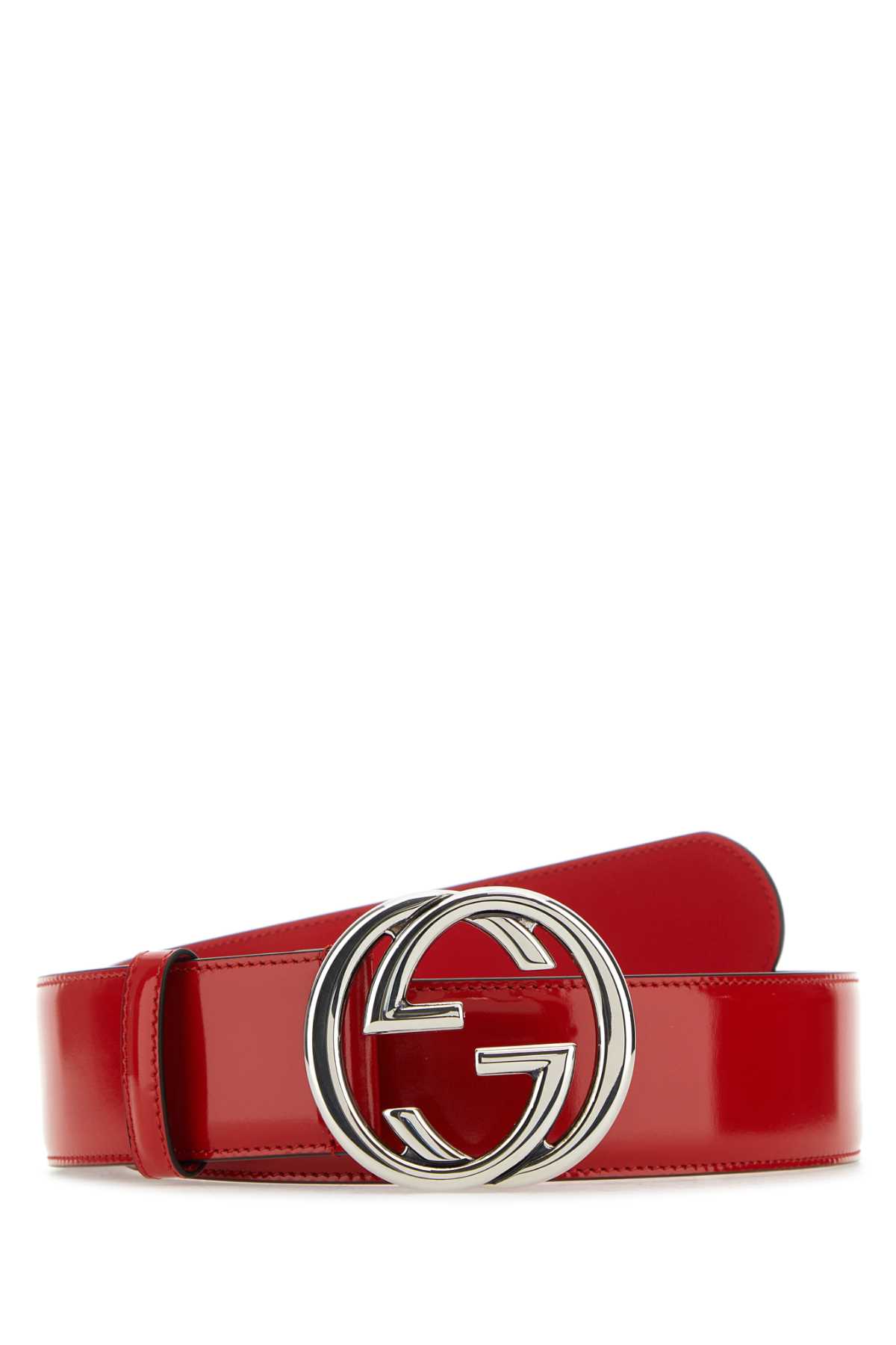 Shop Gucci Red Leather  Blondie Belt In 6404