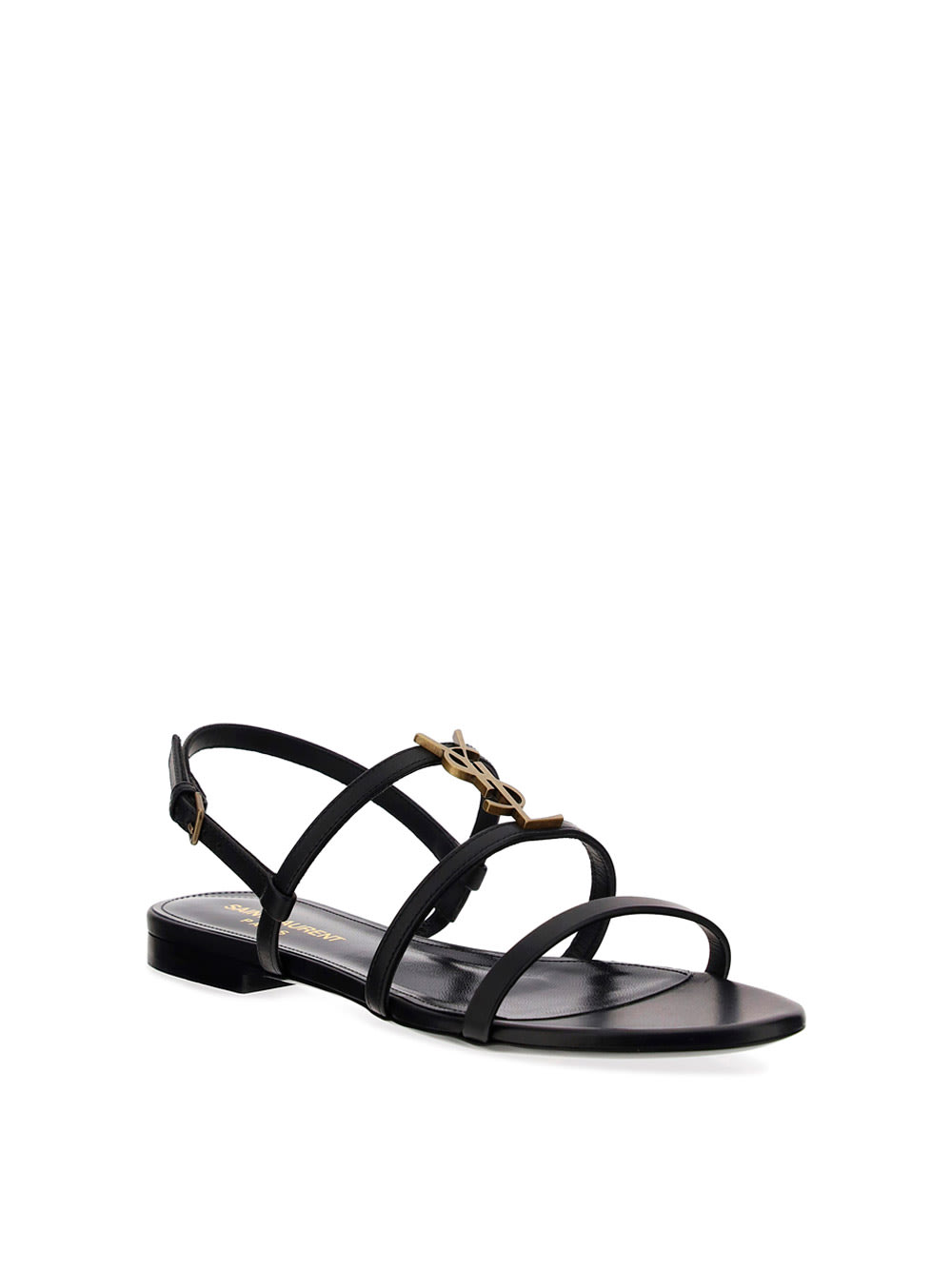 Saint Laurent New Cassandra Leather Sandal In Animal Print