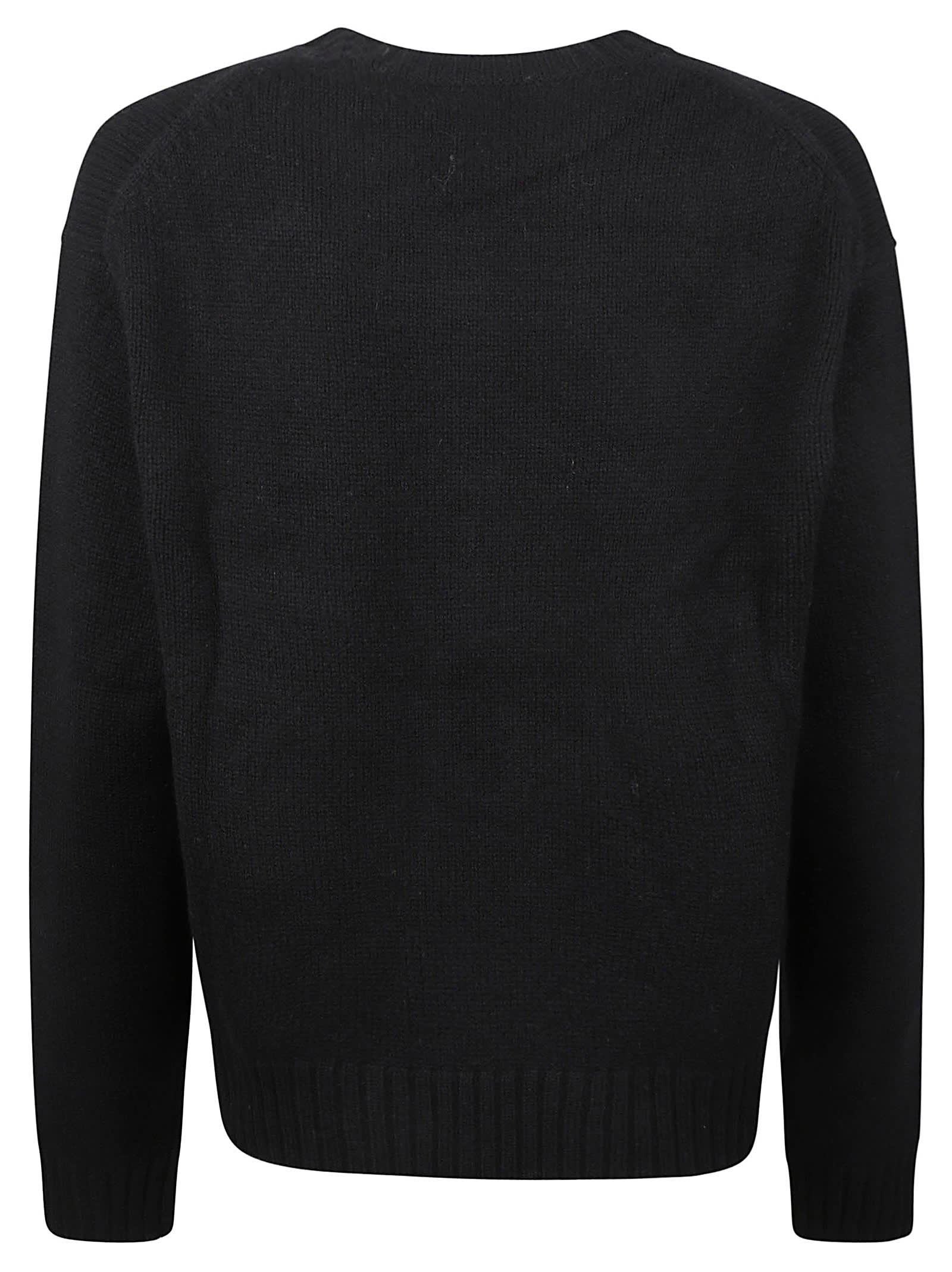 Shop Polo Ralph Lauren Logo Embroidered Sweater In Black