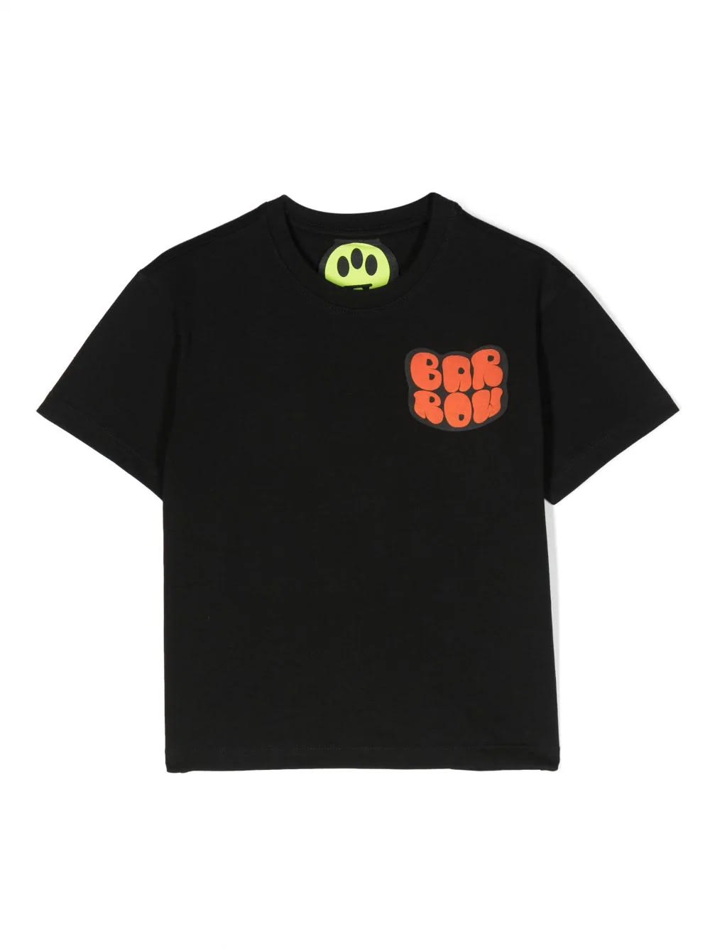 Shop Barrow Black T-shirt With Balloon Lettering Logo In Nero
