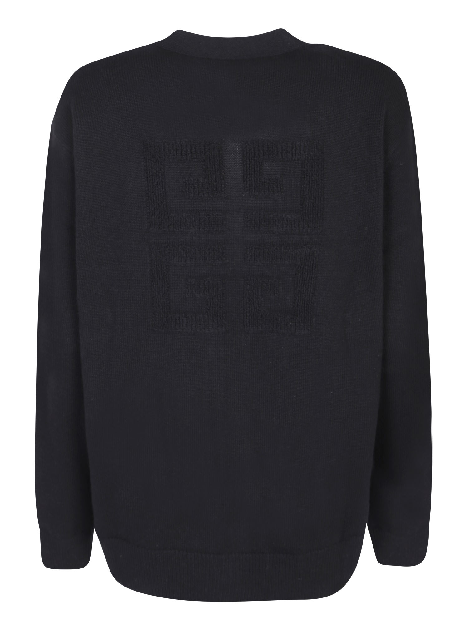 Shop Givenchy Logo Ivory Cardigan In Black