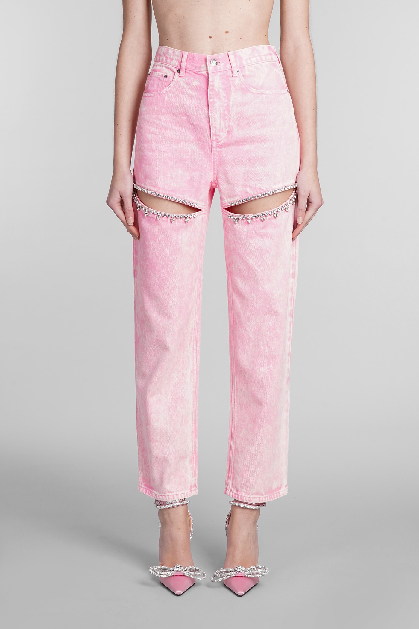 Jeans In Rose-pink Cotton