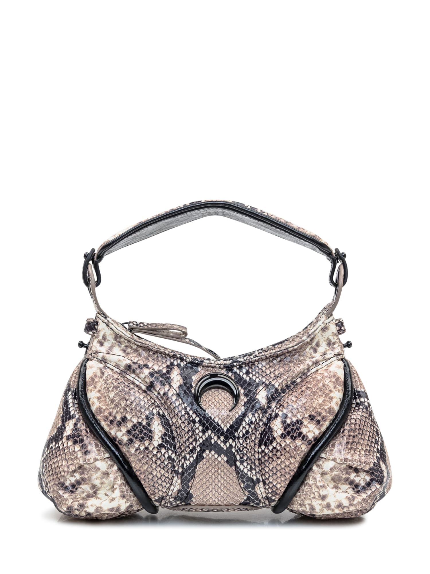 Shop Marine Serre Python Futura Mini Bag In Ecru