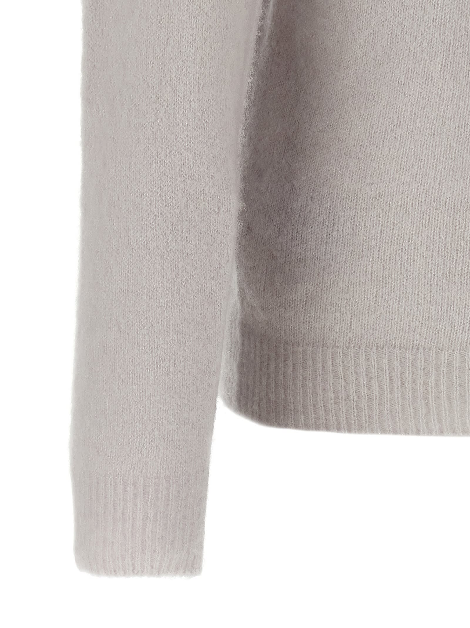 Roberto Collina Cashmere And Silk Blend Sweater With Classic Crew Neck In Neutral