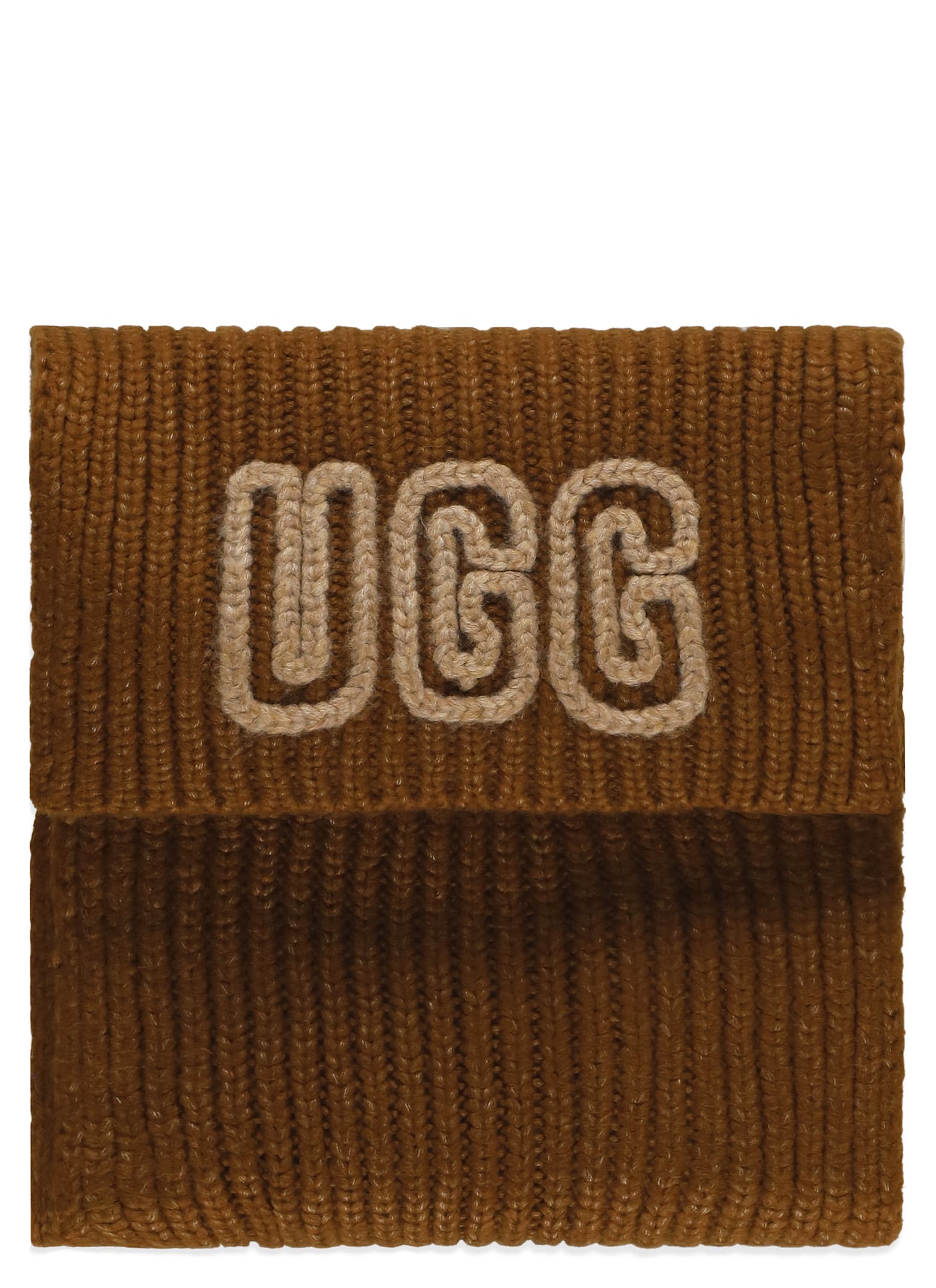 Ugg Scarf With Logo In Brown