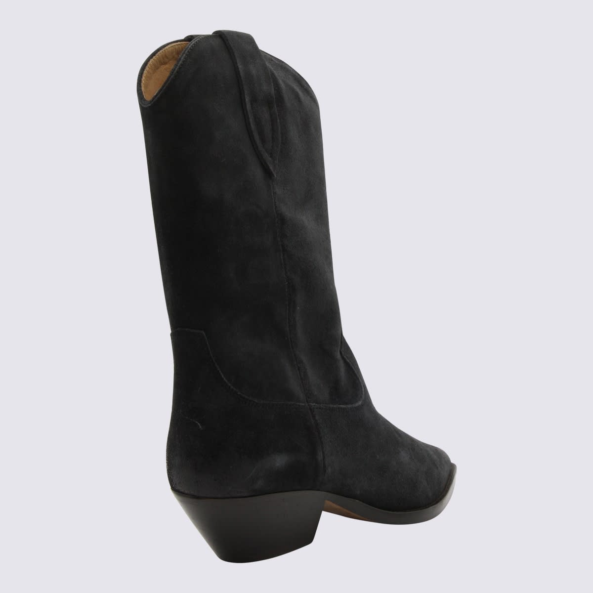 Shop Isabel Marant Faded Black Suede Duerto Western Boots