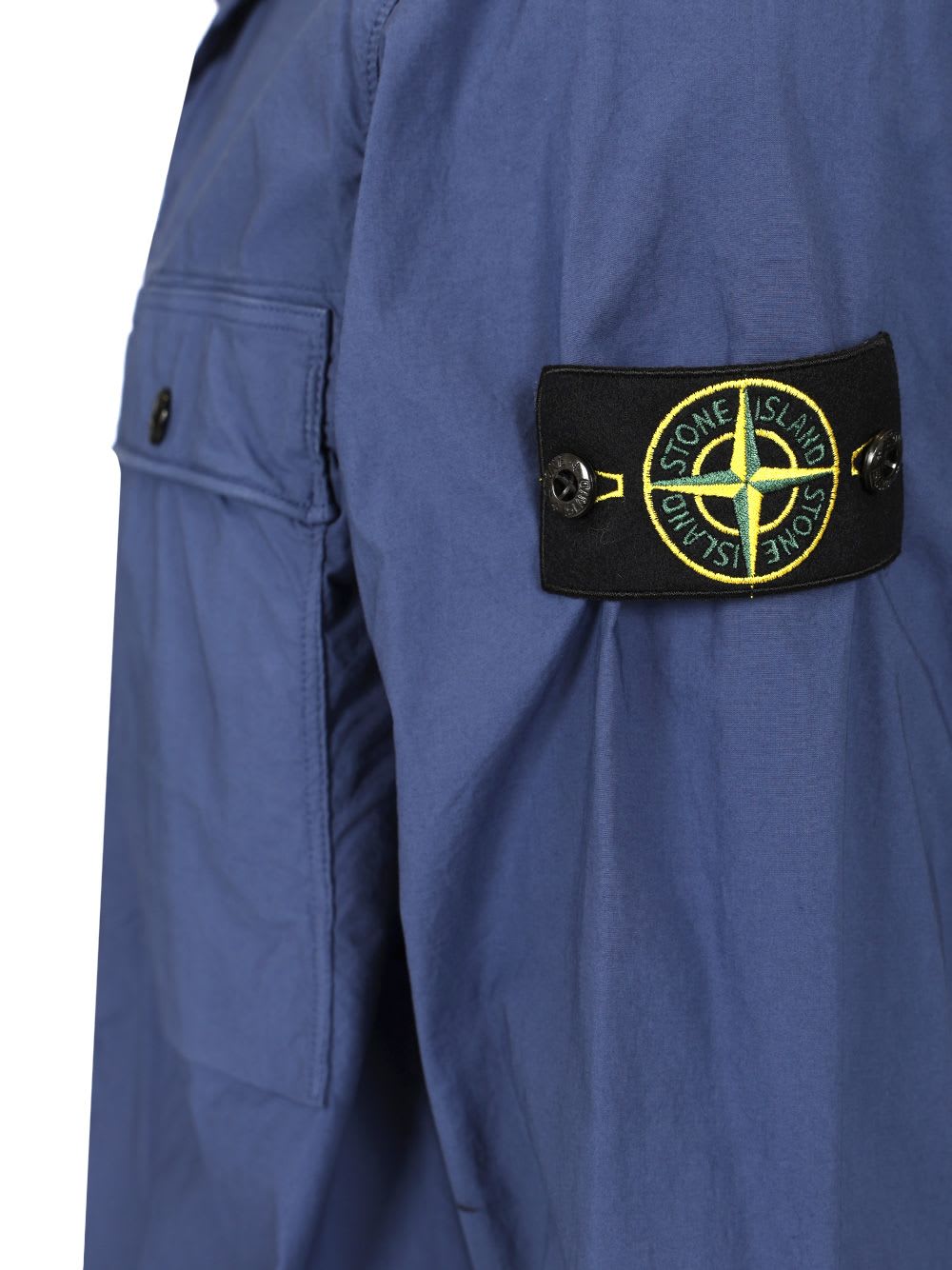 Stone Island Cotton Overshirt Shirts Blue In Blue