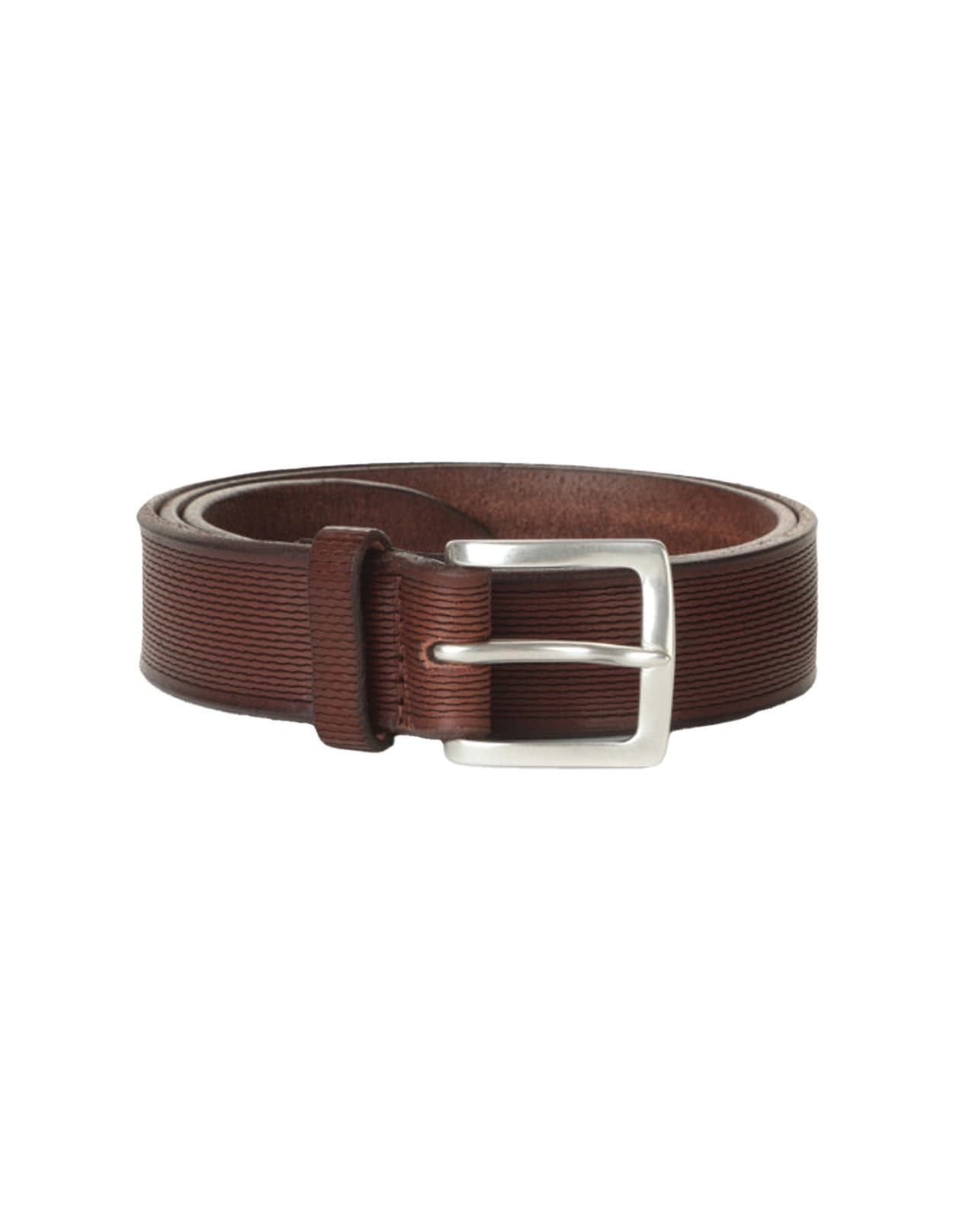 Shop Orciani Burnt Blade Belt With Line Pattern In Brown