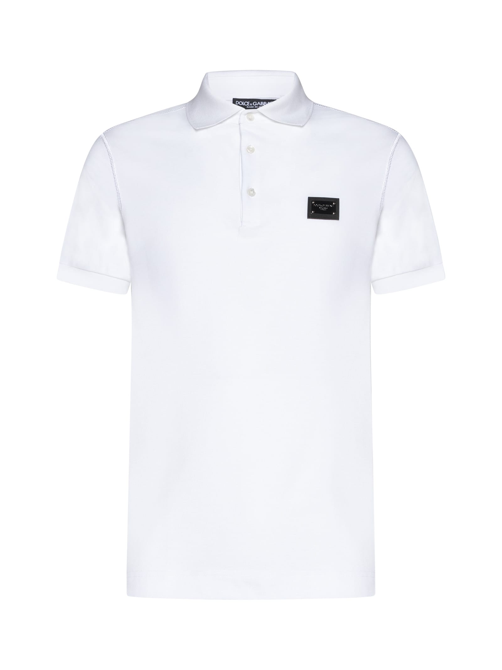 Dolce & Gabbana White Collared Short Sleeves Polo Men T-shirt In White
