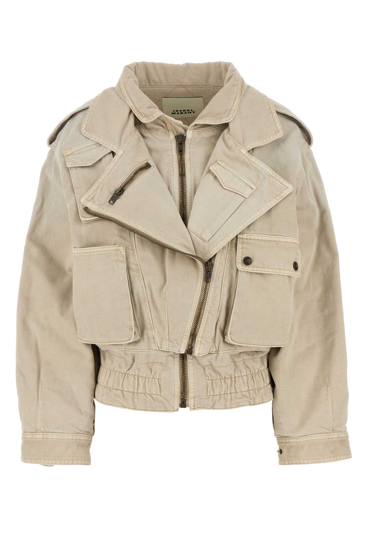 Shop Isabel Marant Beige Denim Aneli Jacket