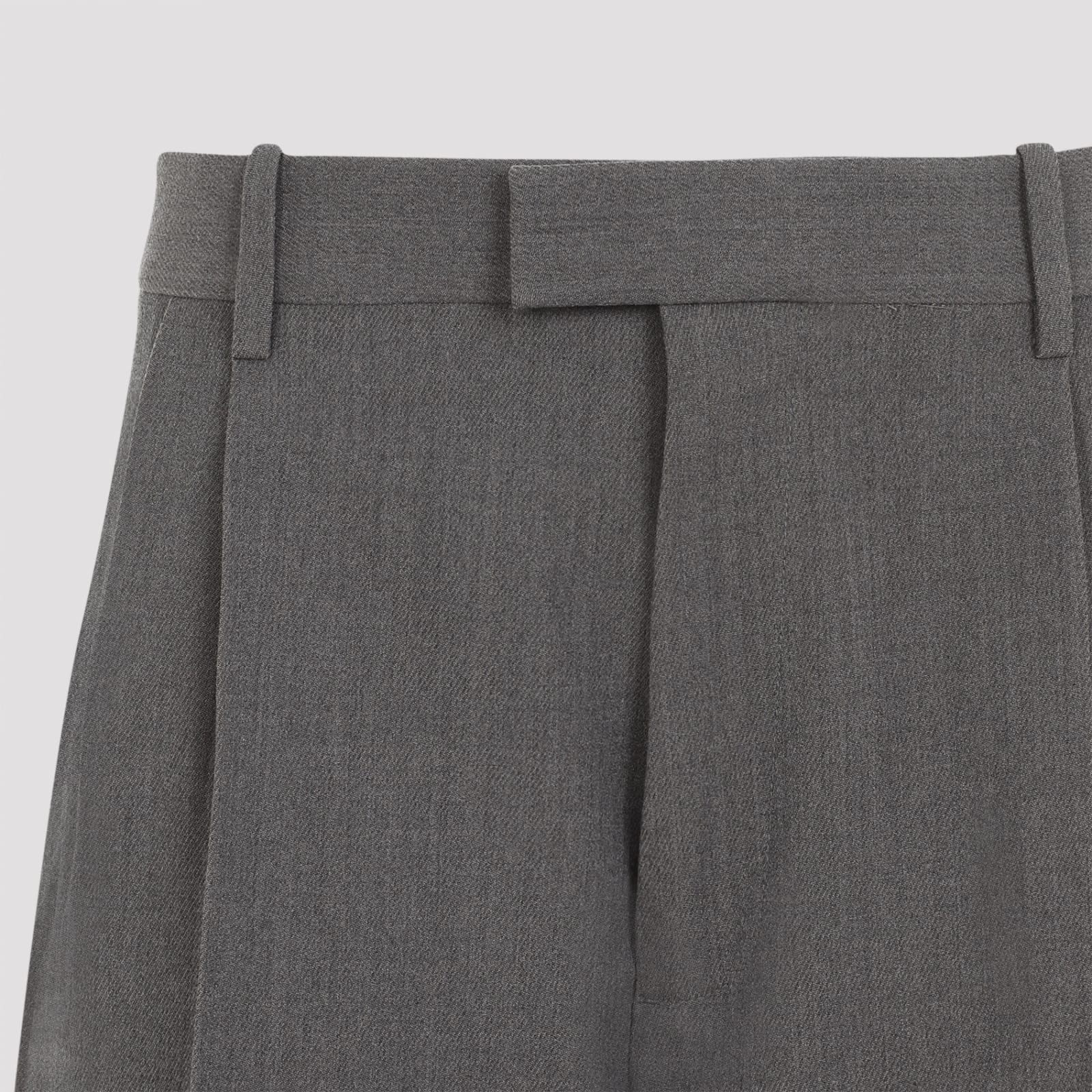 Bottega Veneta Women's Wool Trousers In Grey Melange
