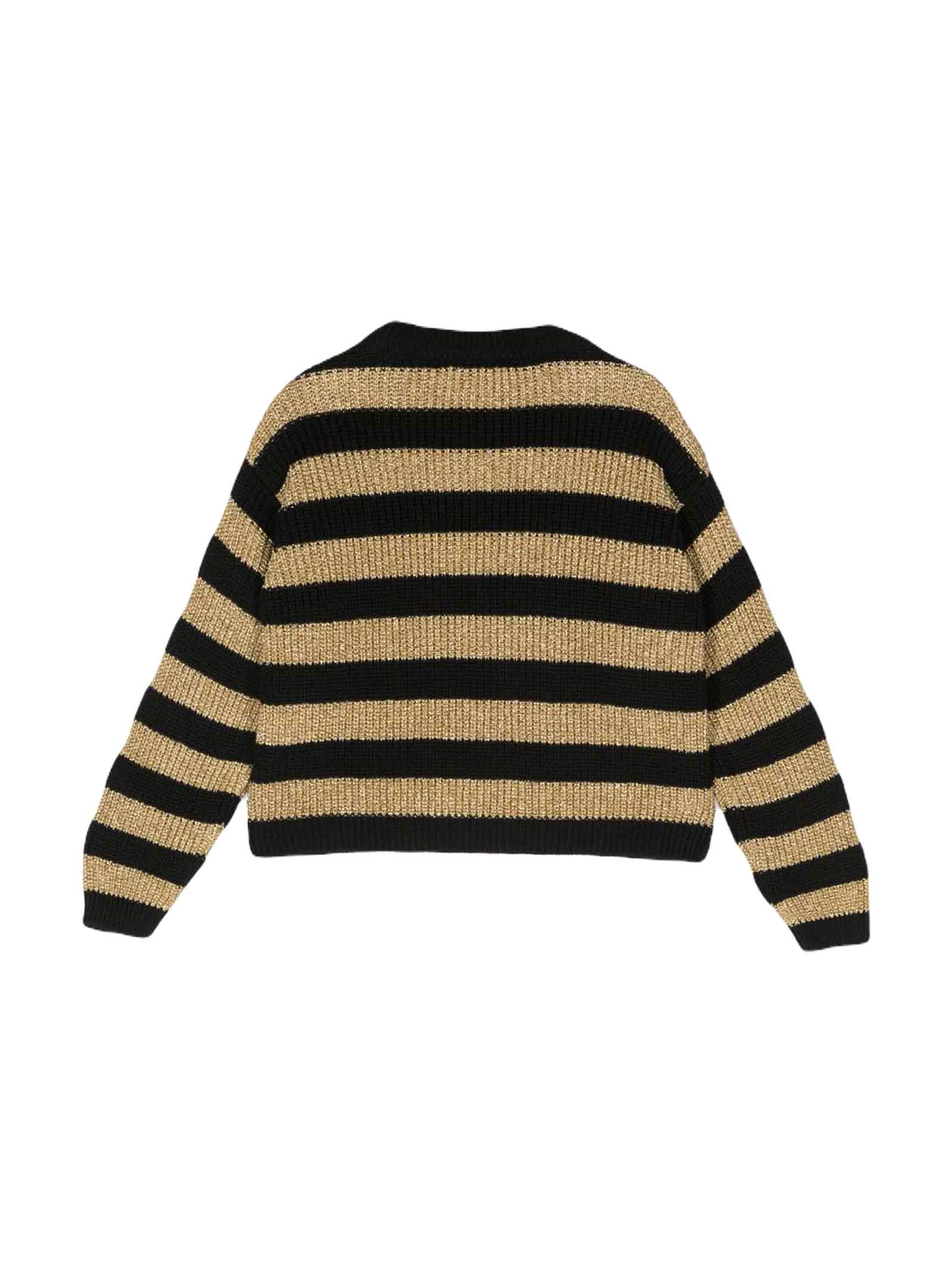 Shop Balmain Black/gold Sweater Girl . In Nero