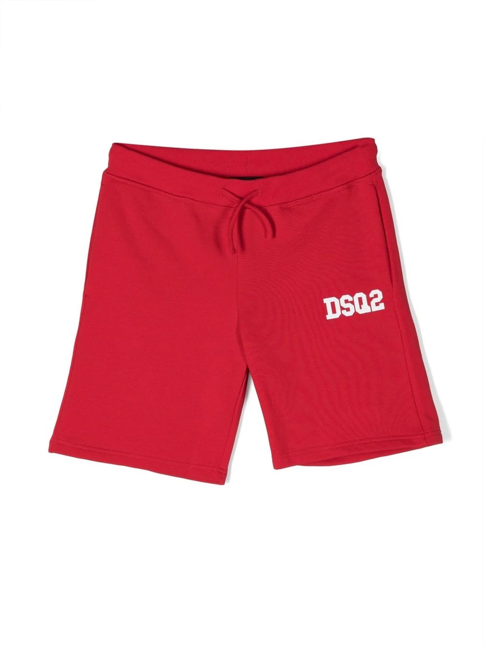 Dsquared2 Logo-print Sweatshorts In Rosso