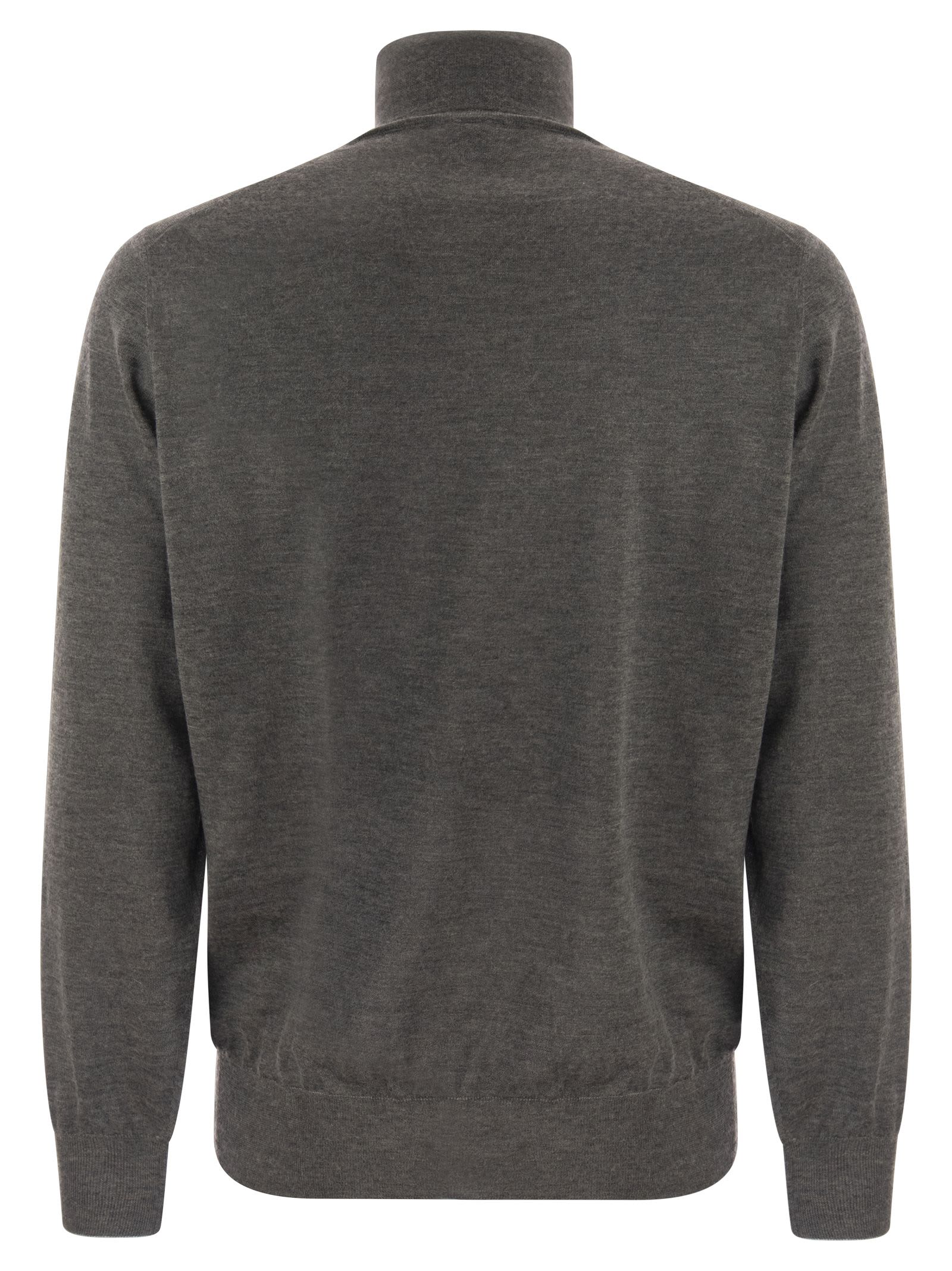 Brunello Cucinelli Lightweight Turtleneck Sweater In Cashmere And Silk In Gray