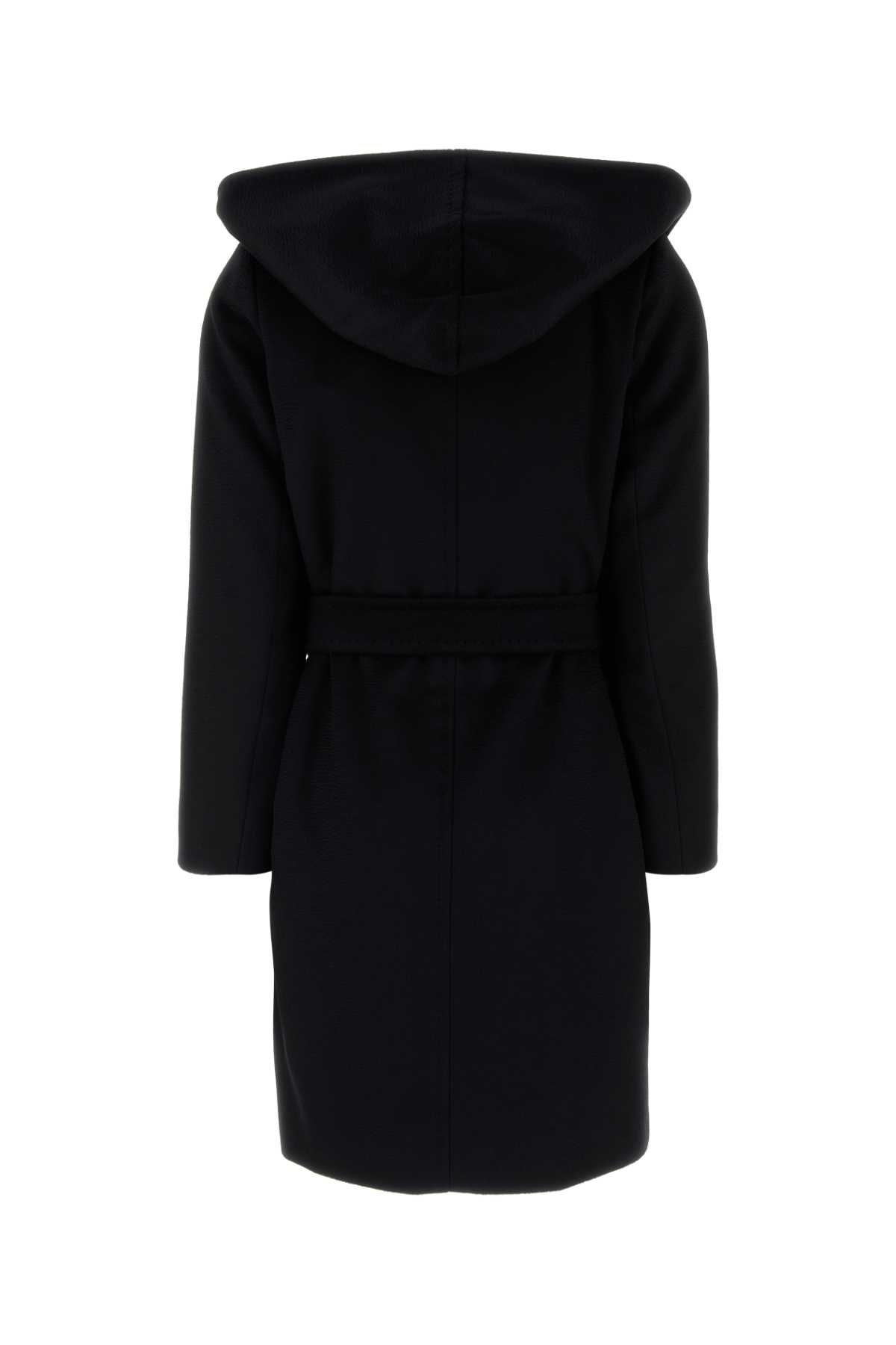 Max Mara Black Wool Newmang Coat In Black