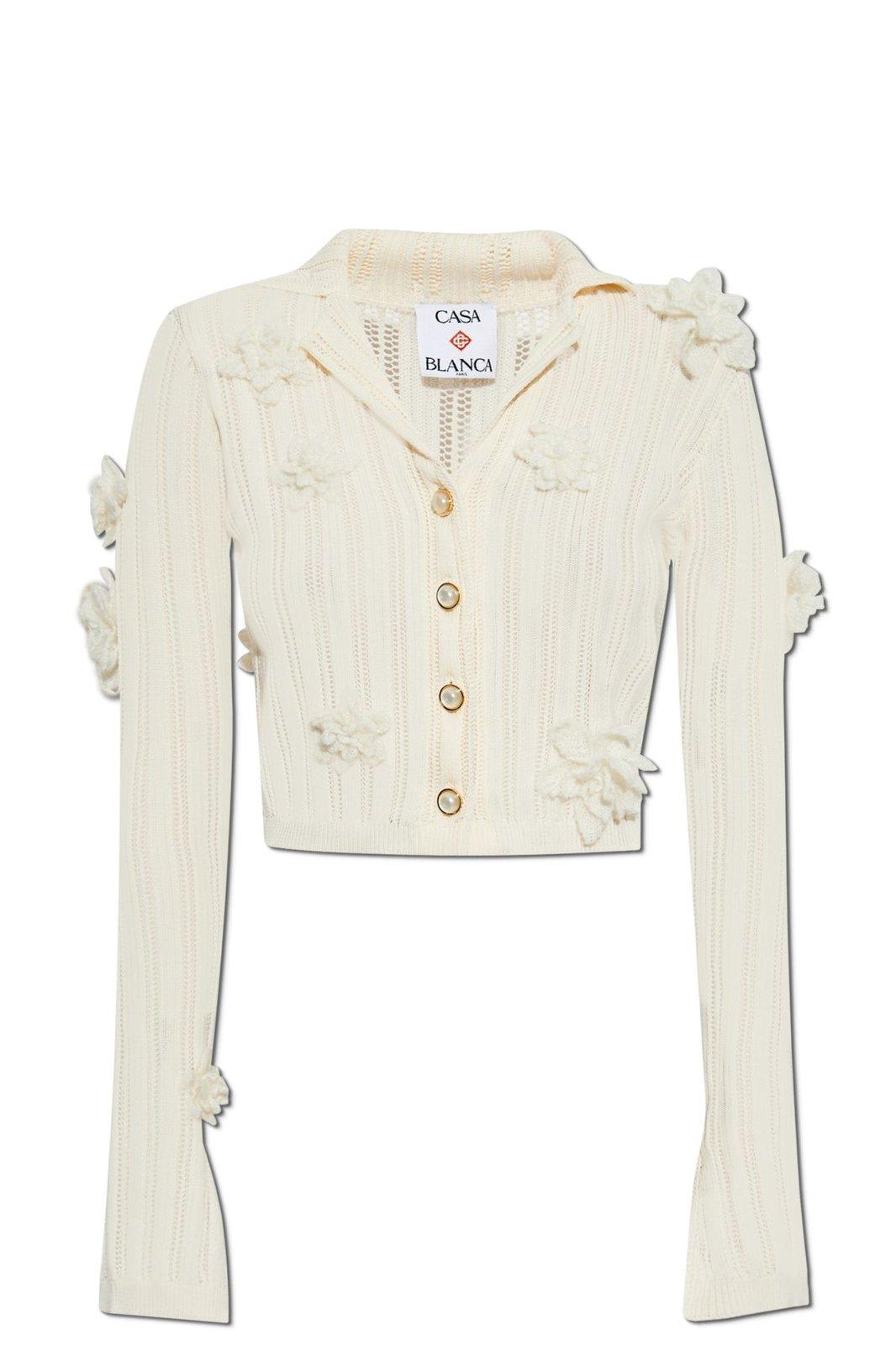 Long-sleeved Cropped Knitted Cardigan
