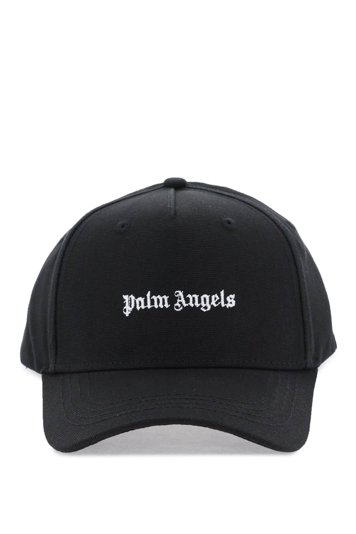 Palm Angels Classic Logo Baseball Cap In Black White (black)