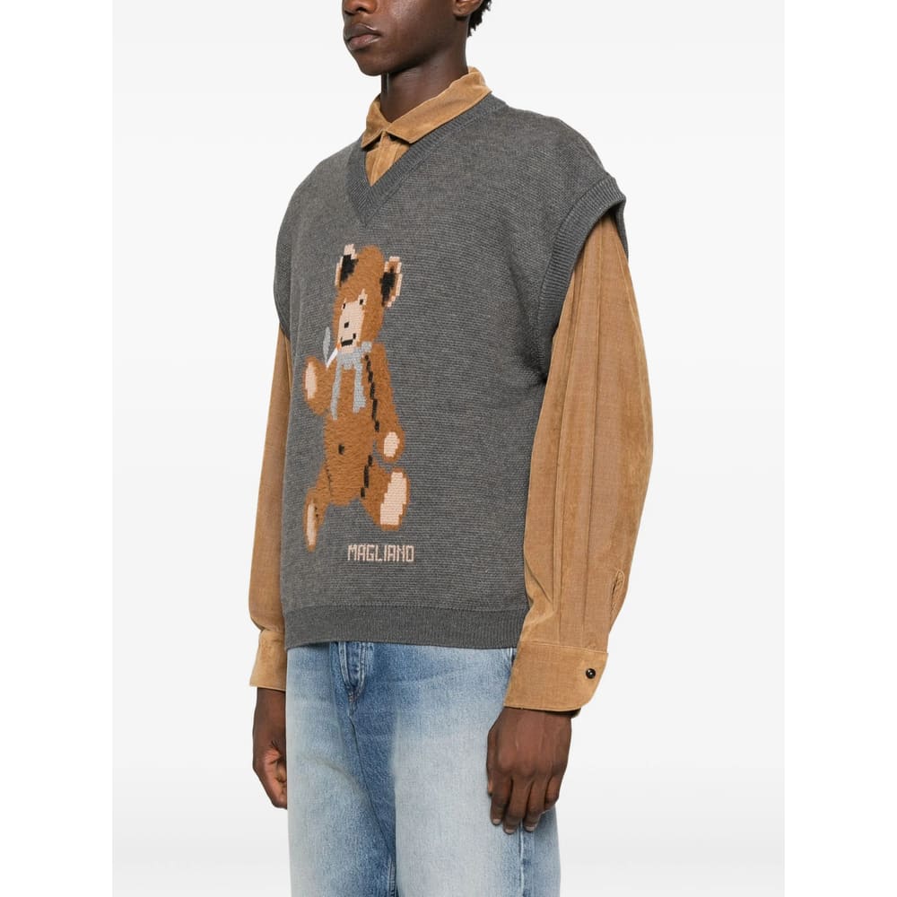 Magliano Wool Vest With Print In Gray